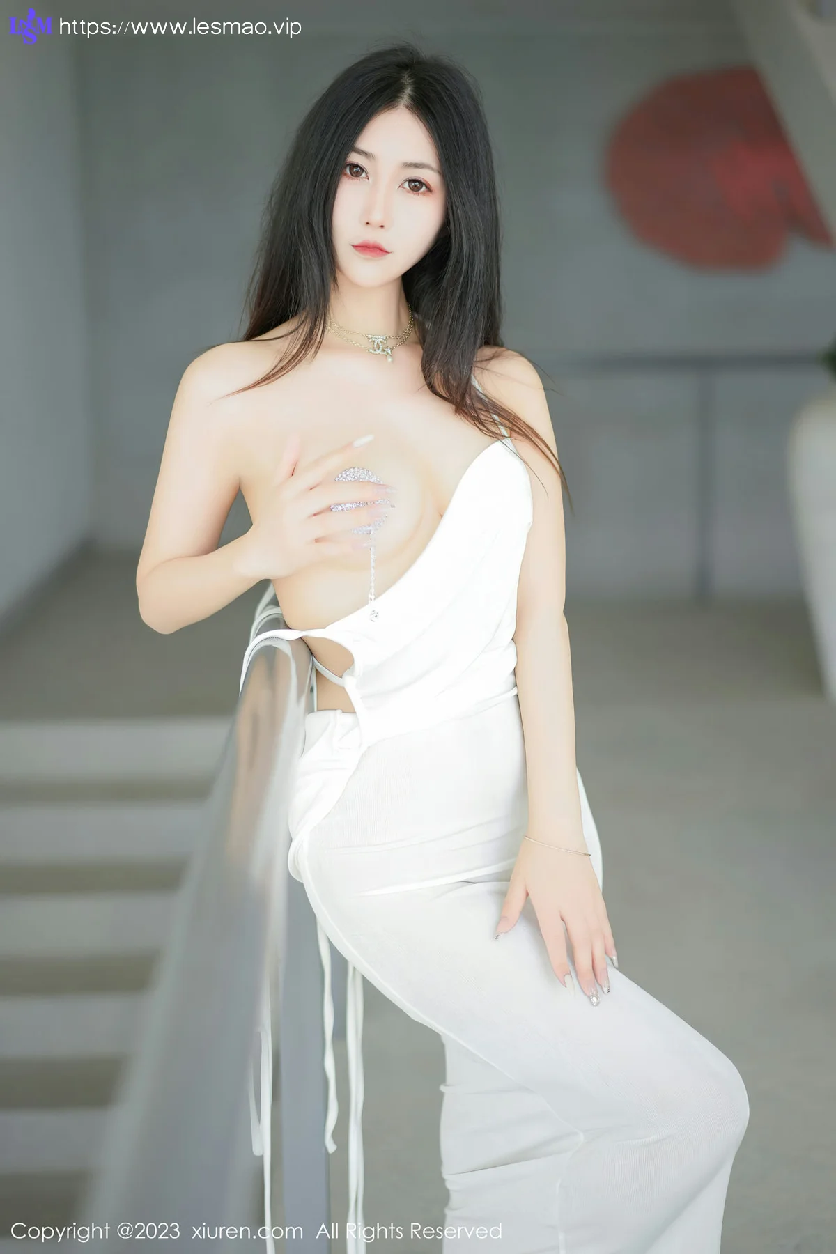 XiuRen 秀人 No.6678 laura阿姣 白色吊带长裙性感写真22 - 18