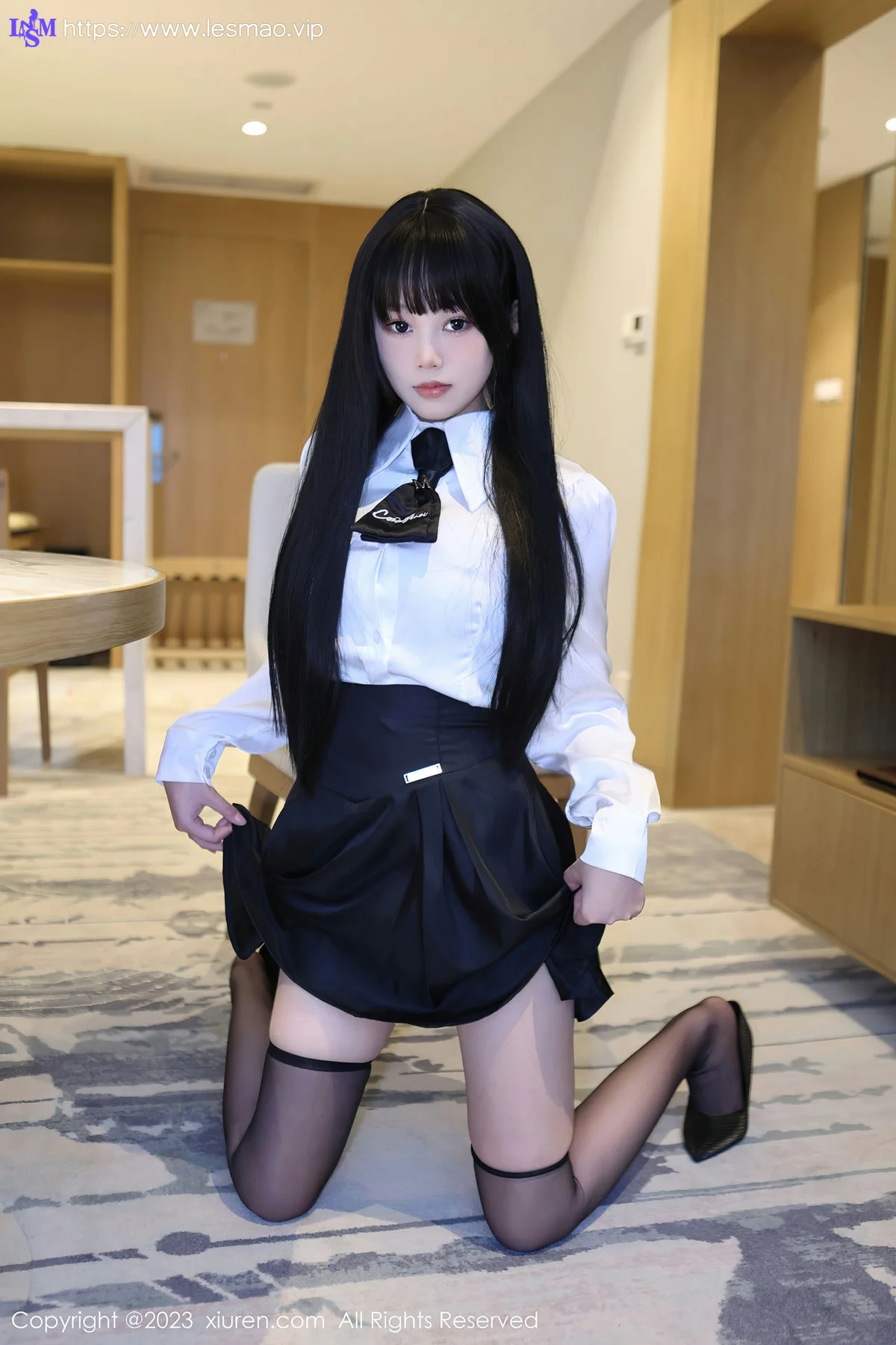 XiuRen 秀人 No.6685 早川京子 黑色情趣内衣性感写真 - 13