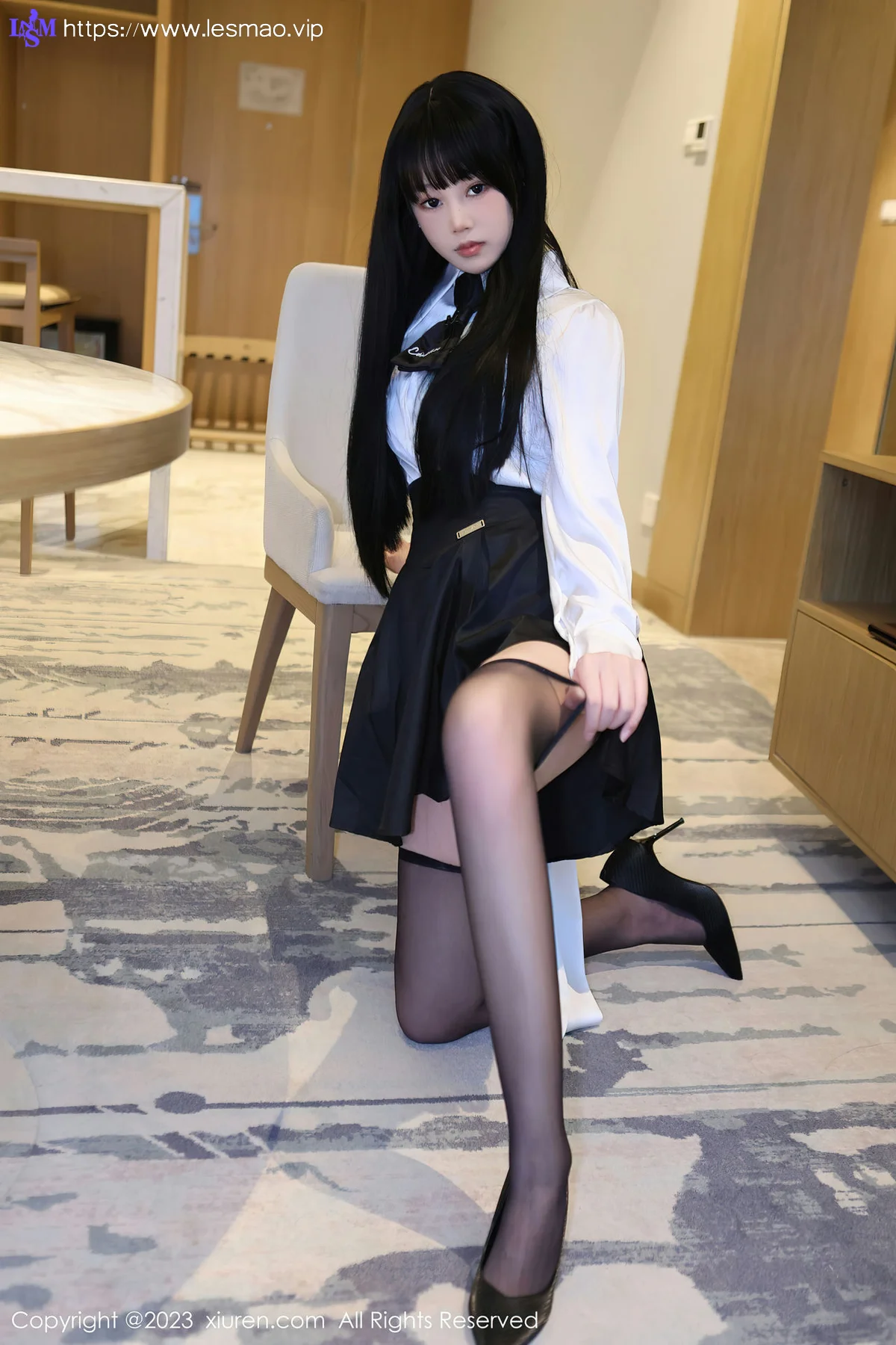 XiuRen 秀人 No.6685 早川京子 黑色情趣内衣性感写真 - 14