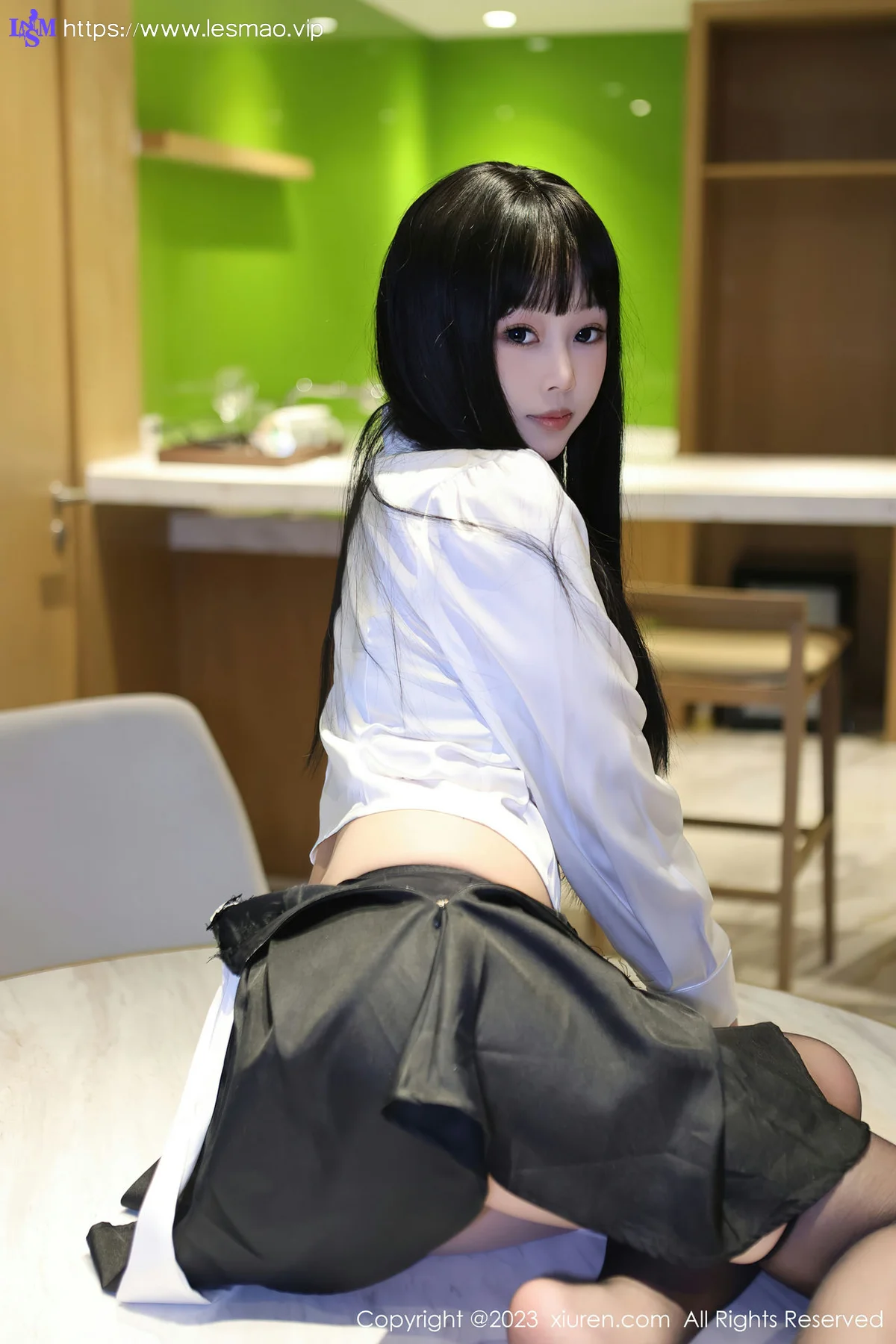 XiuRen 秀人 No.6685 早川京子 黑色情趣内衣性感写真 - 19