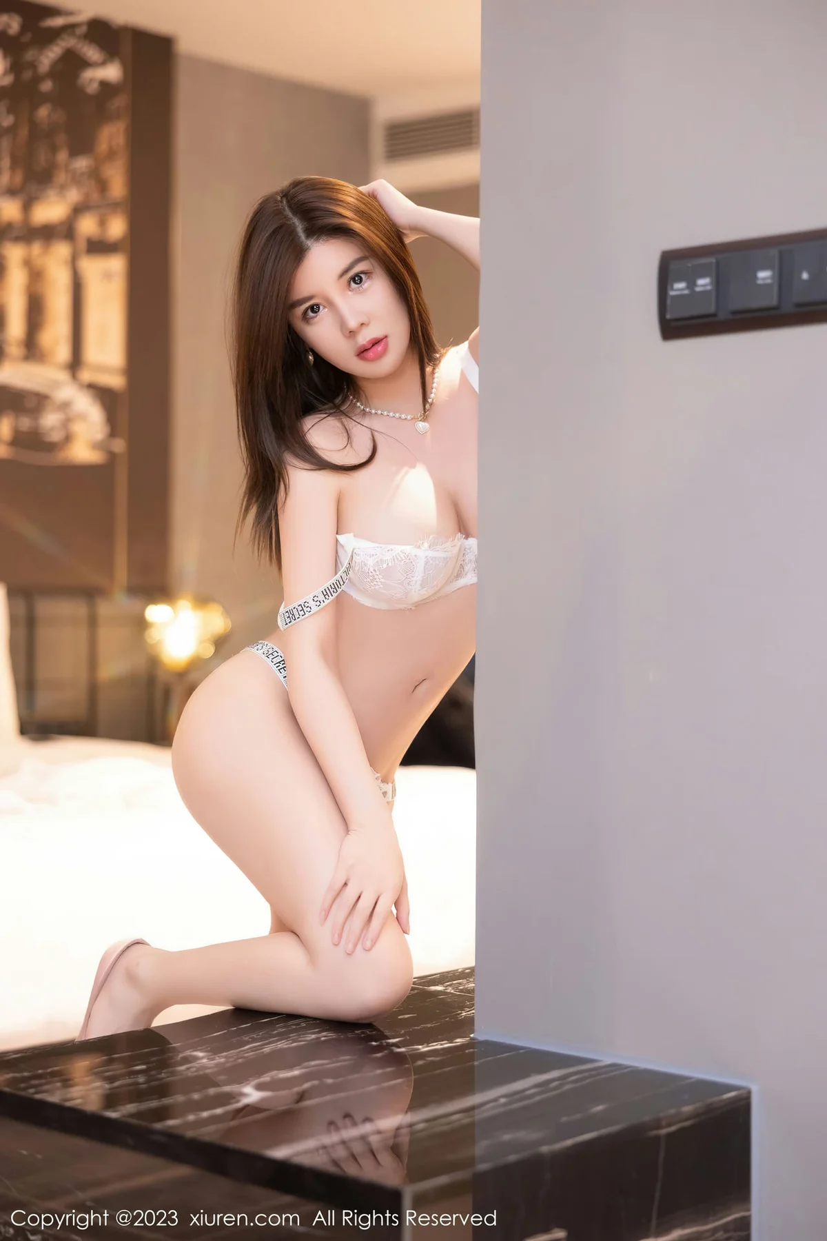 XiuRen 秀人 No.6701 周jojobaby 白色蕾丝内衣性感私房33 - 54