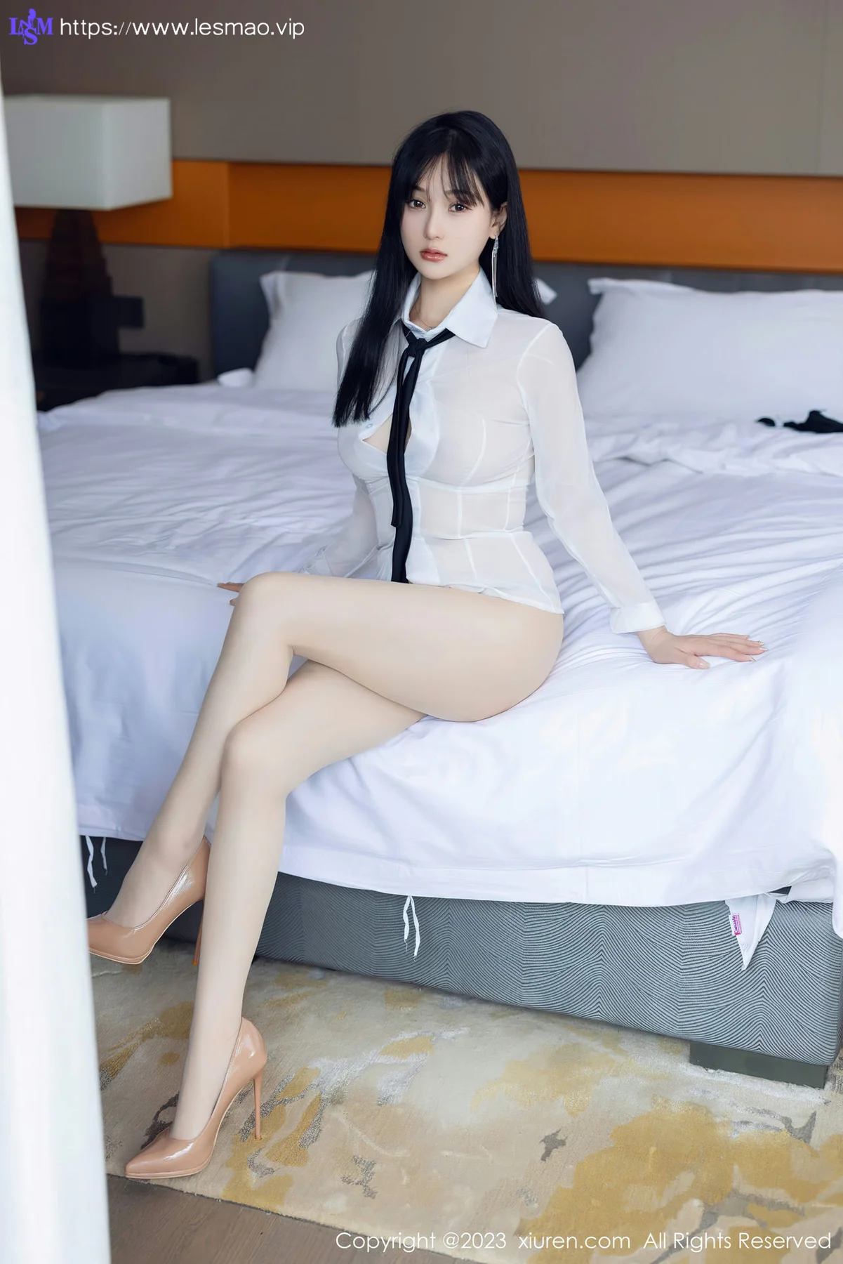 XiuRen 秀人 No.6710 柚琪Rich 白色轻透上衣首套写真33 - 40