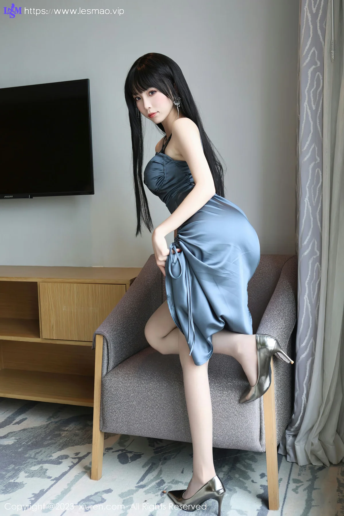 XiuRen 秀人 No.6713 江七七 诱人灰丝首套写真 - 6