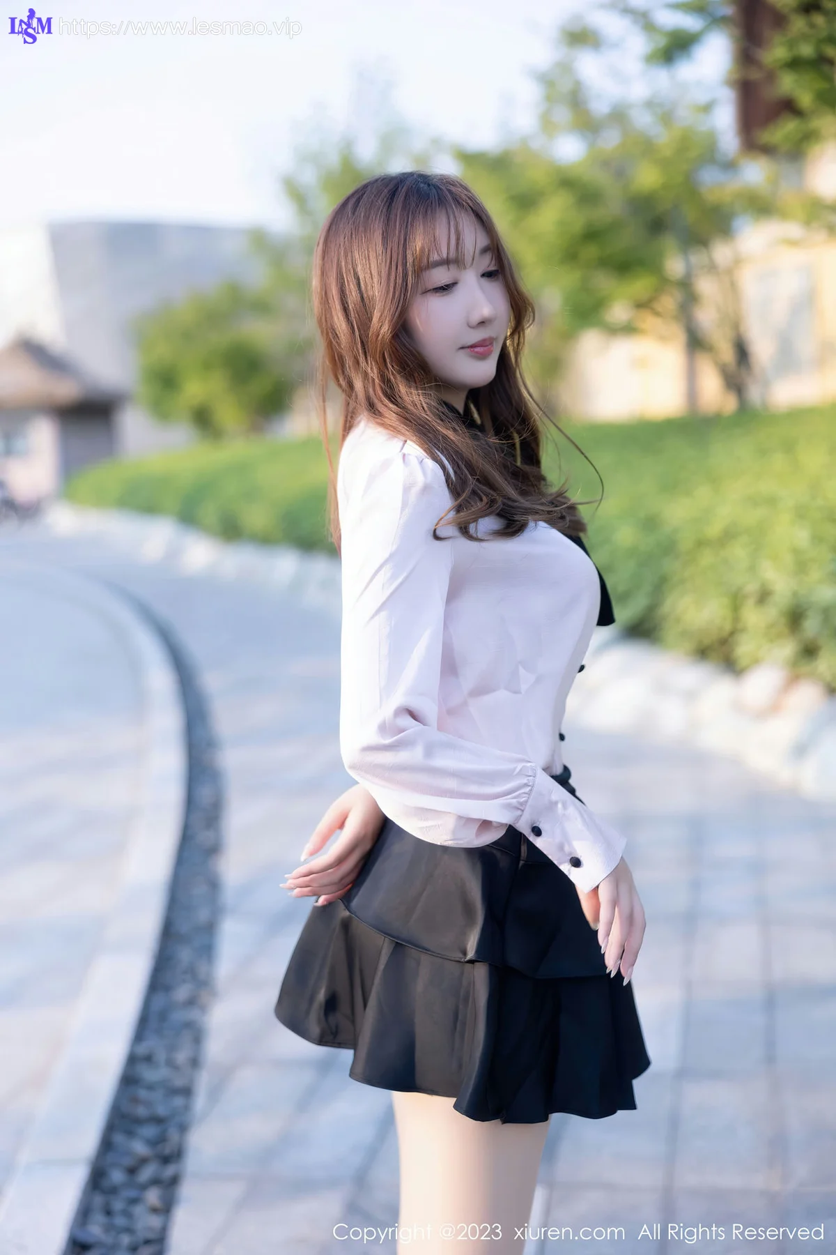XiuRen 秀人 No.6721 江真真 户外黑色轻透内衣写真1 - 11