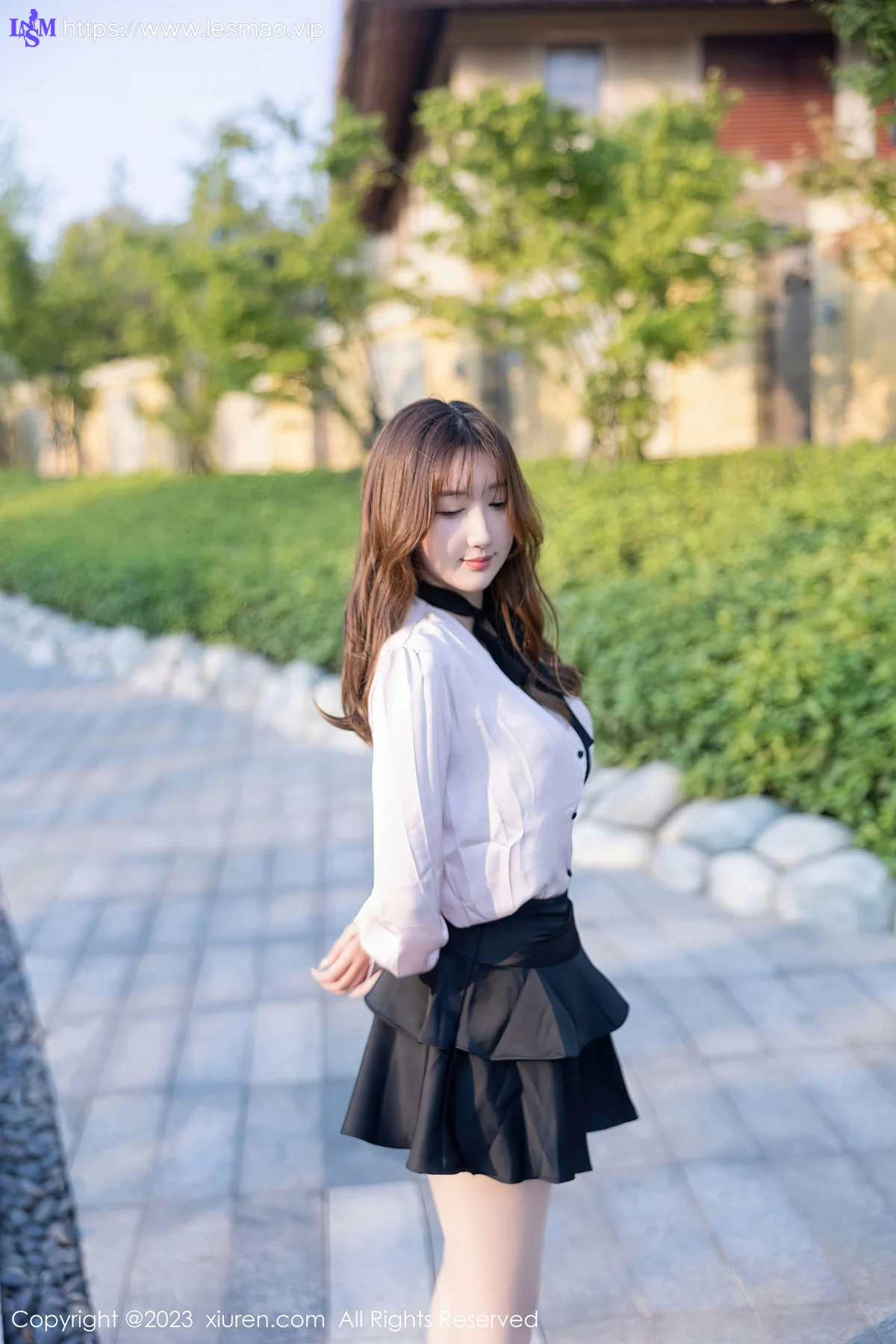 XiuRen 秀人 No.6721 江真真 户外黑色轻透内衣写真1 - 12