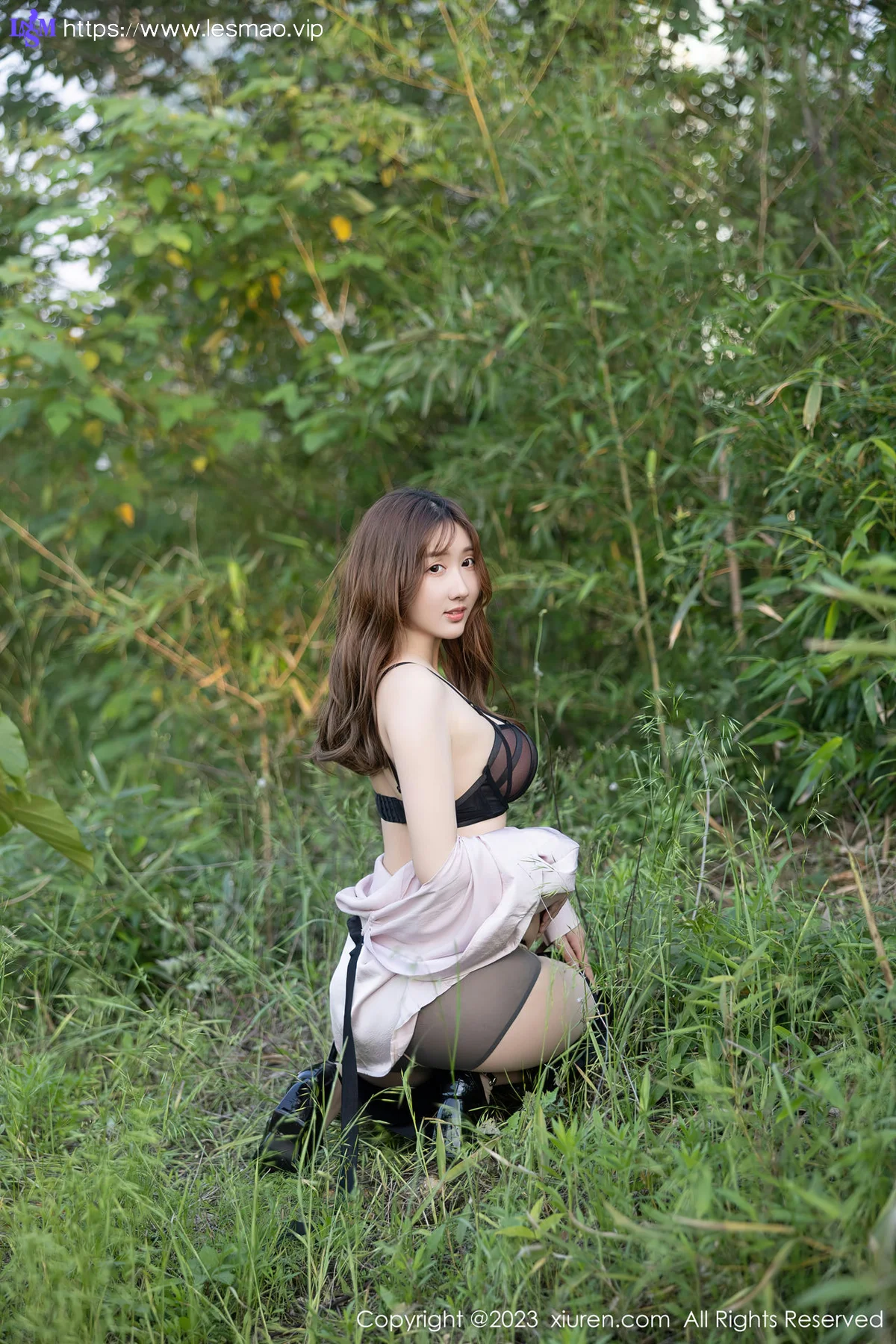 XiuRen 秀人 No.6721 江真真 户外黑色轻透内衣写真1 - 40