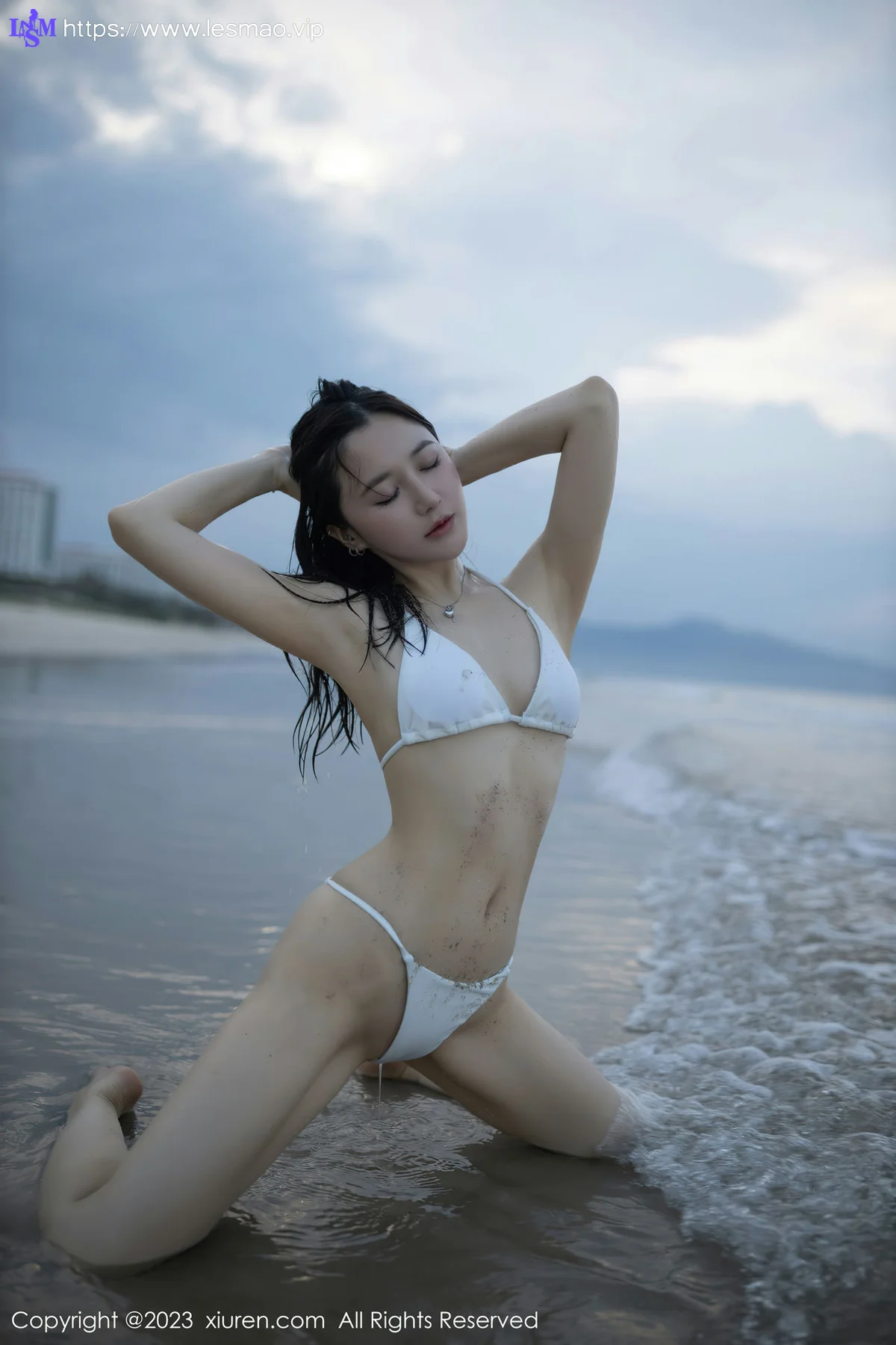 XiuRen 秀人 No.6852 鱼子酱Fish 白色比基尼巴厘岛旅拍1 - 58