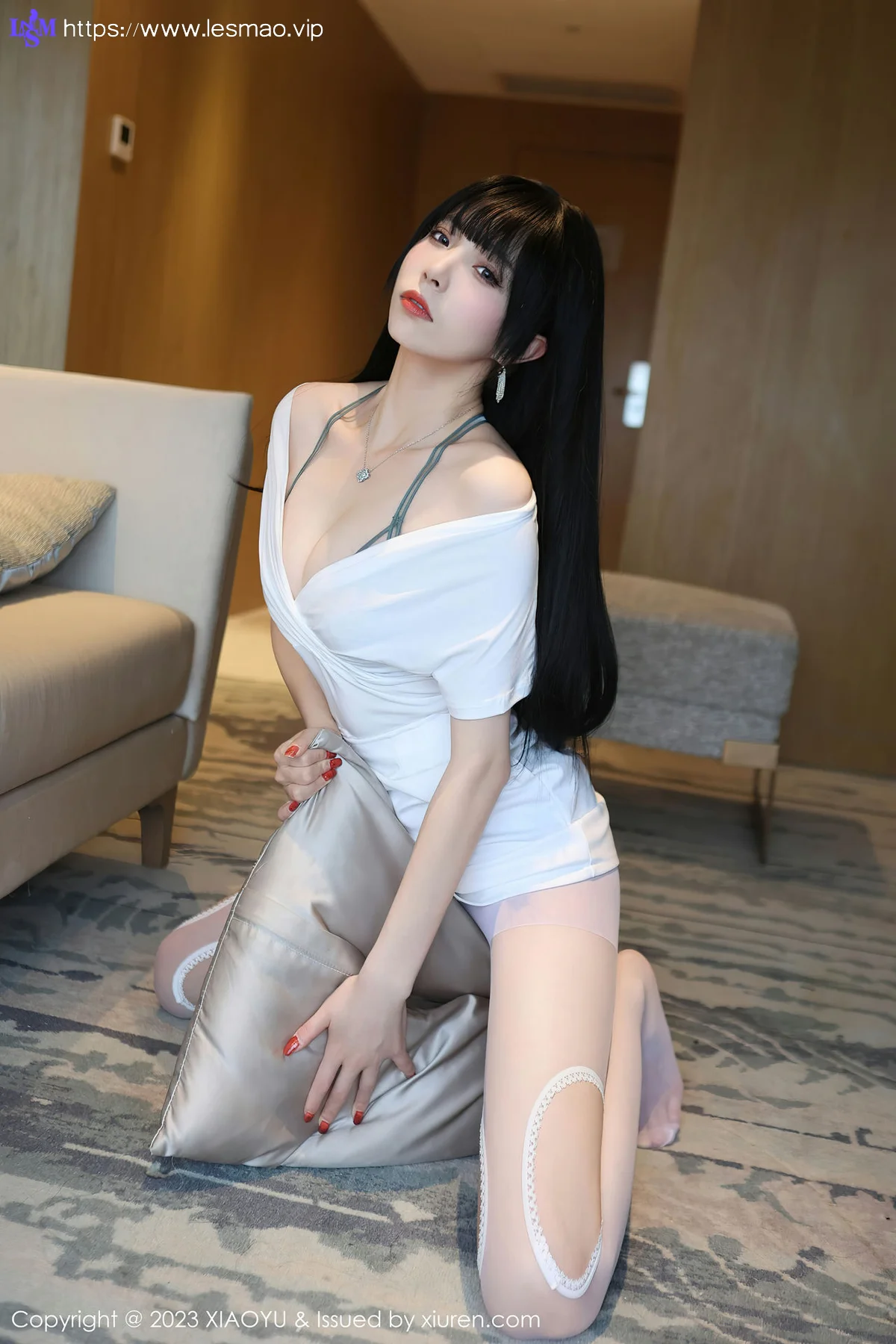 XiuRen 秀人 No.6897 江七七 墨绿色蕾丝内衣性感写真 - 28