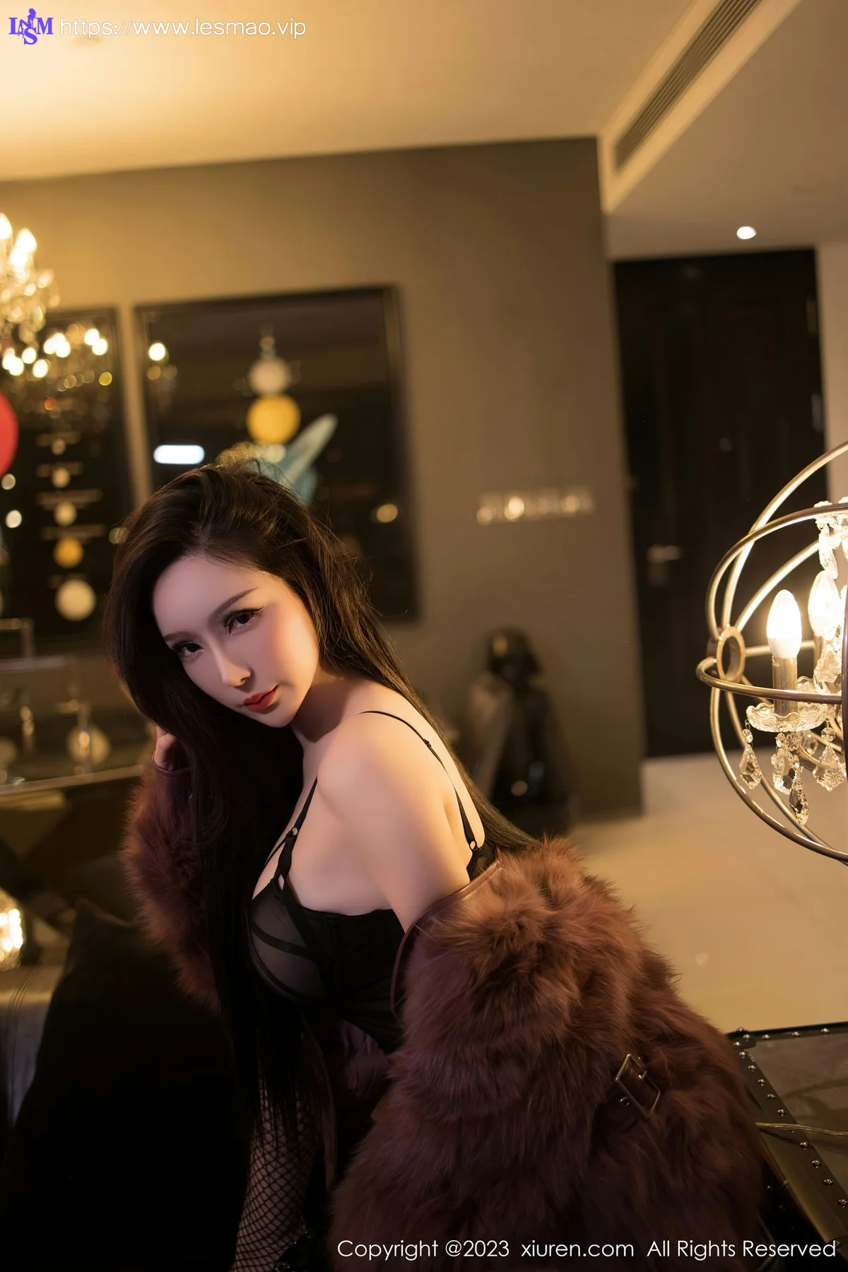 XiuRen 秀人 No.6908 大琪琪Emily 黑色情趣内衣 - 19