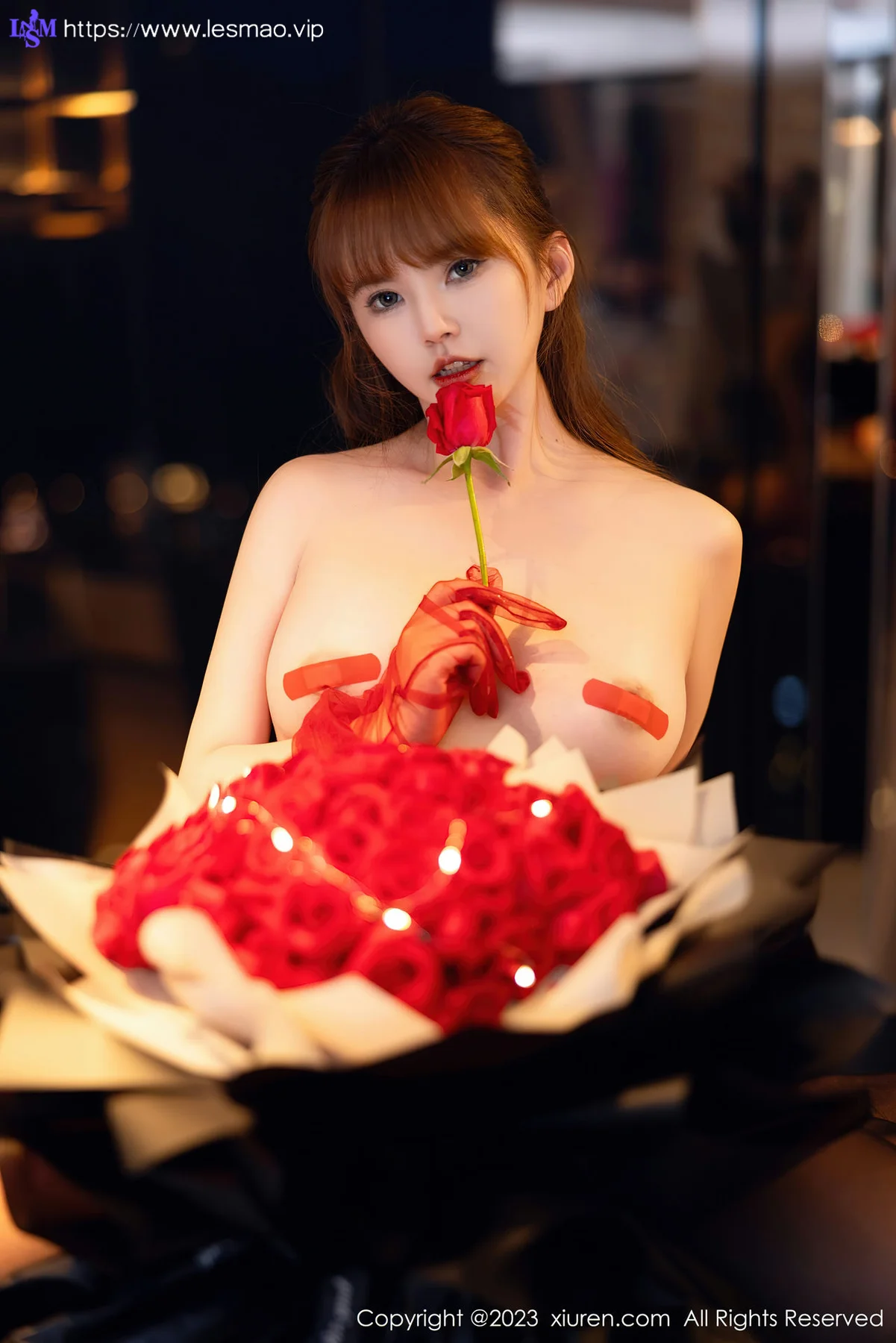 XiuRen 秀人 No.6981 张思允Nice 红色轻透情趣内衣性感写真 - 28