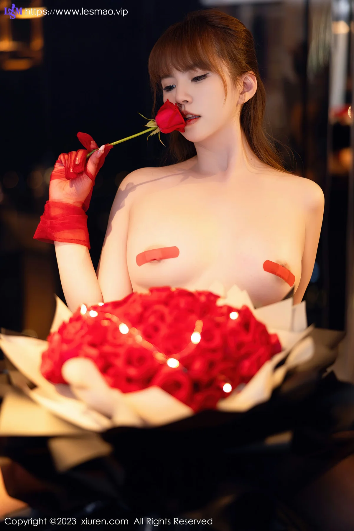 XiuRen 秀人 No.6981 张思允Nice 红色轻透情趣内衣性感写真 - 29