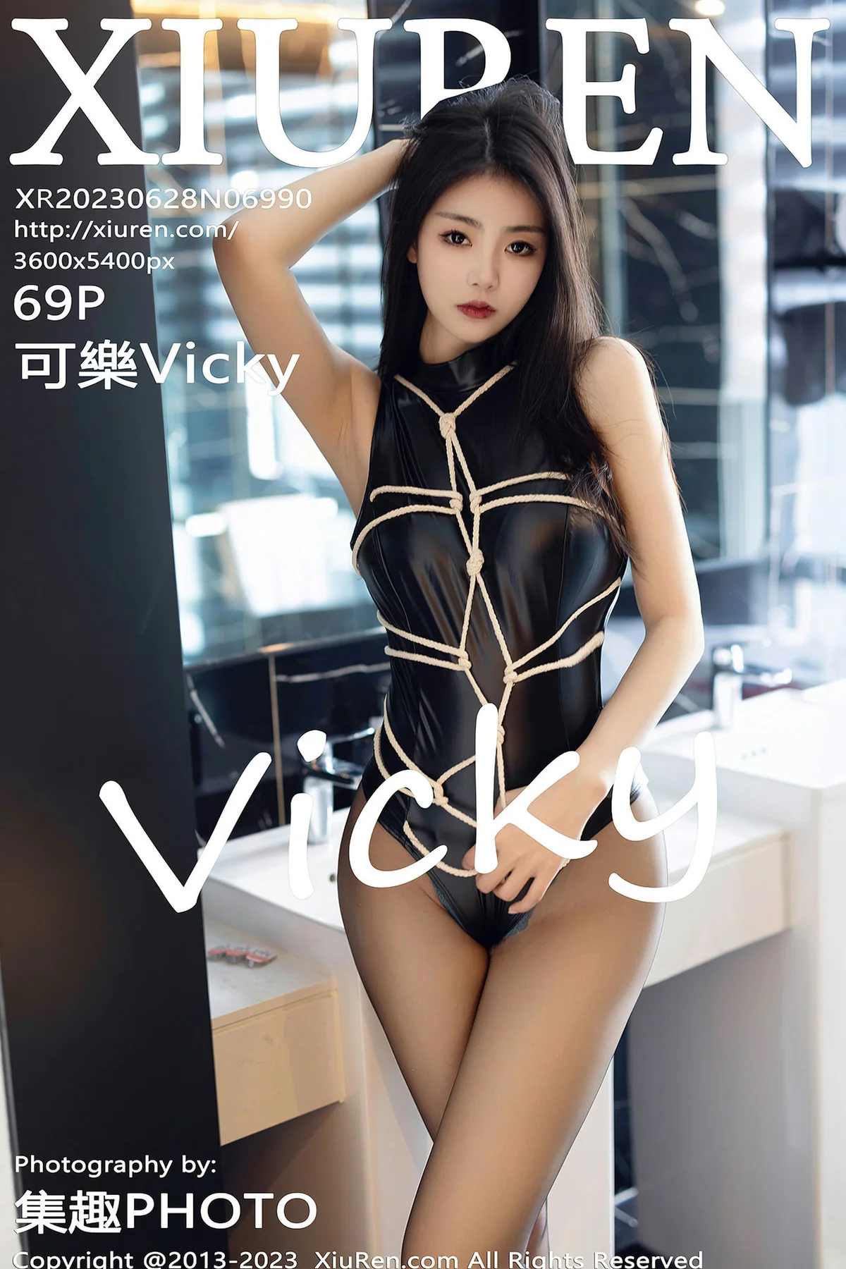 XiuRen 秀人 No.6990 可樂Vicky 捆绑黑色高开叉性感写真3 - 70