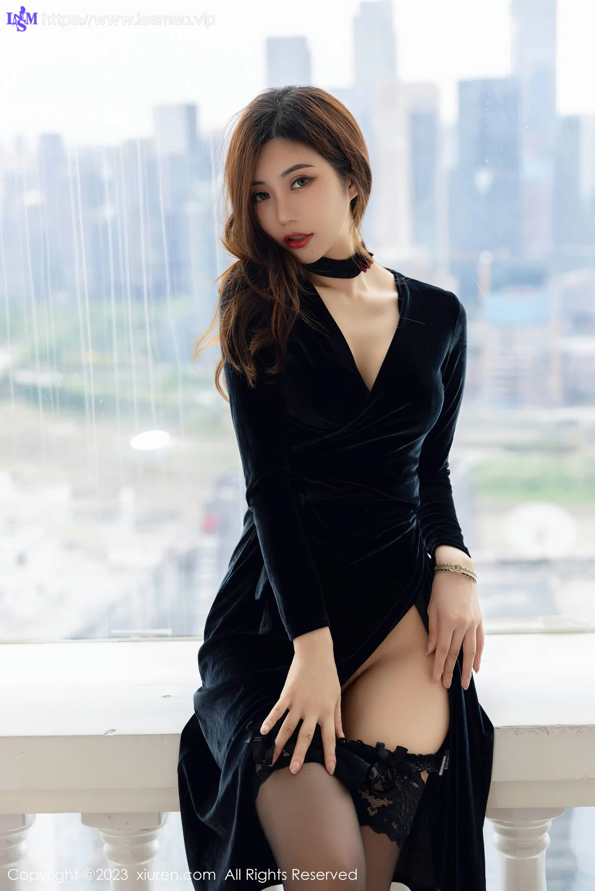 XiuRen 秀人 No.7005 绮里嘉ula 黑色长裙性感写真111 - 38