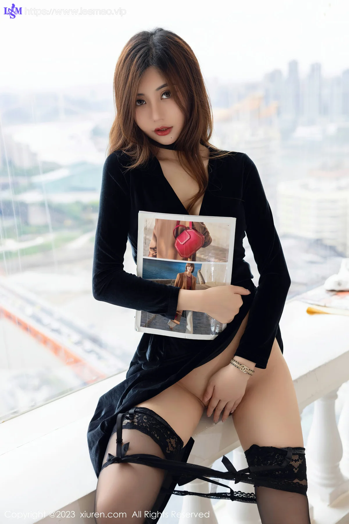 XiuRen 秀人 No.7005 绮里嘉ula 黑色长裙性感写真111 - 50