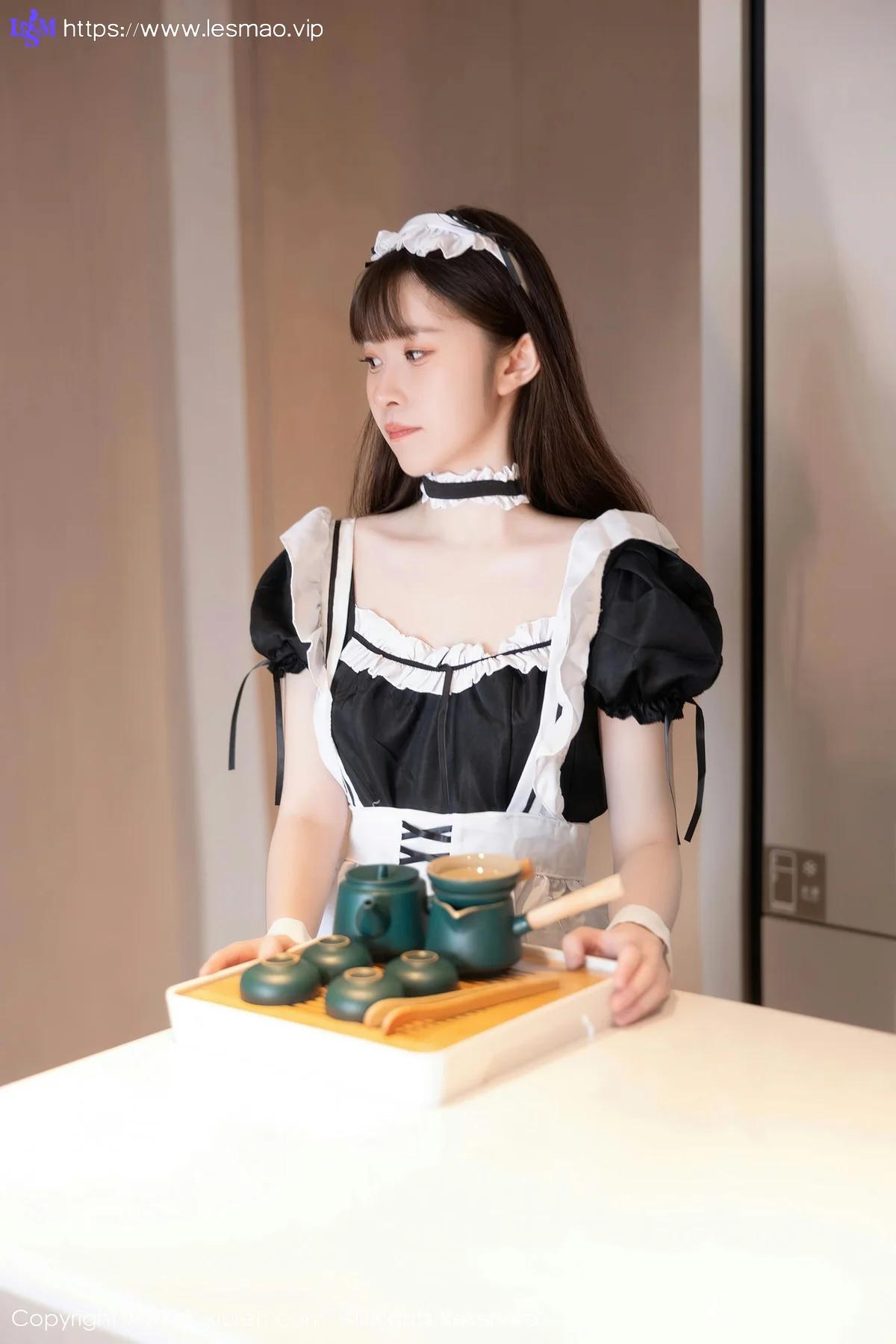 XiuRen 秀人 No.7034 林悠悠 黑色女仆性感写真 - 6