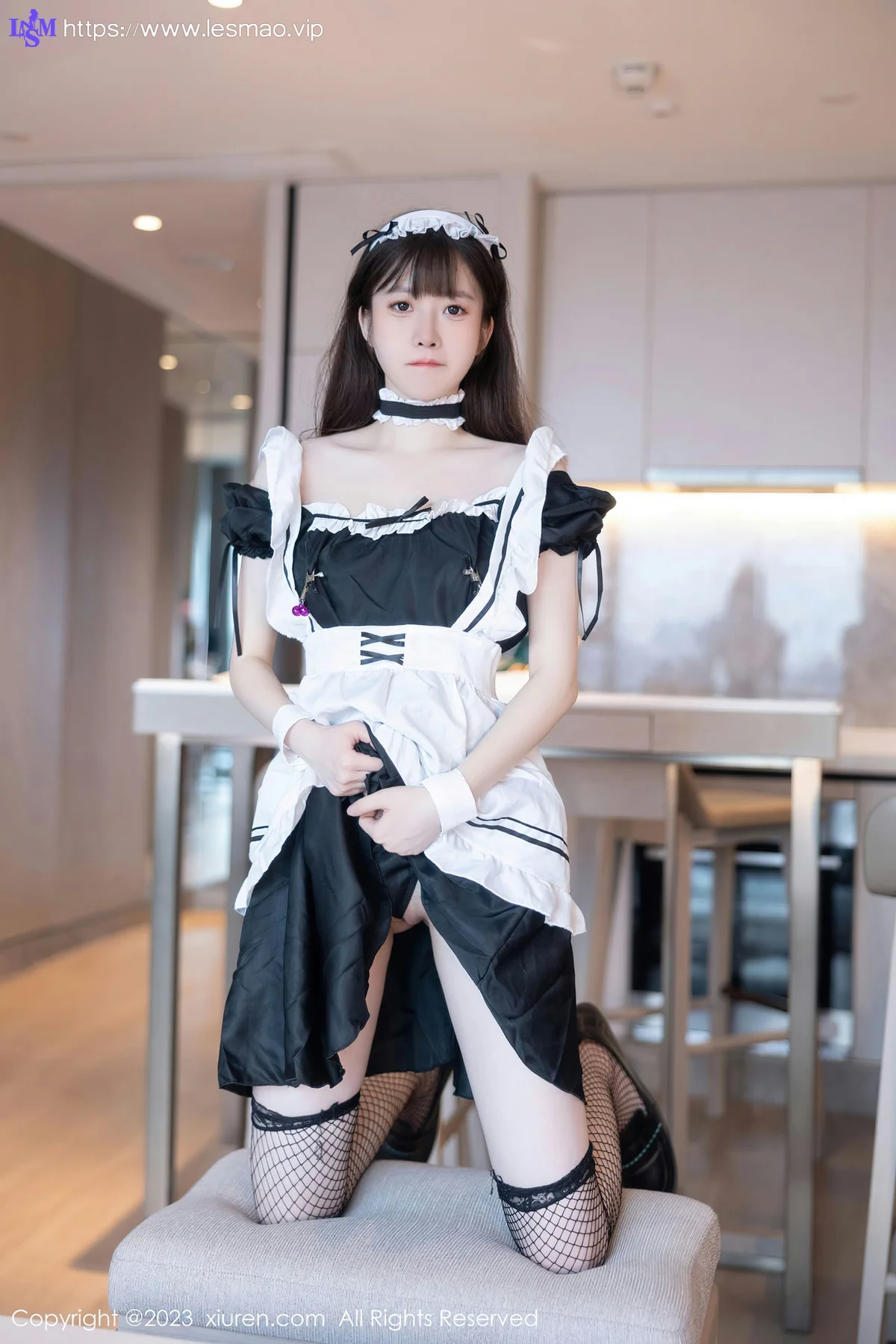 XiuRen 秀人 No.7034 林悠悠 黑色女仆性感写真 - 37
