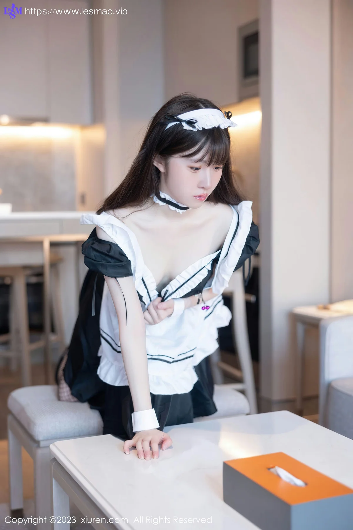 XiuRen 秀人 No.7034 林悠悠 黑色女仆性感写真 - 38