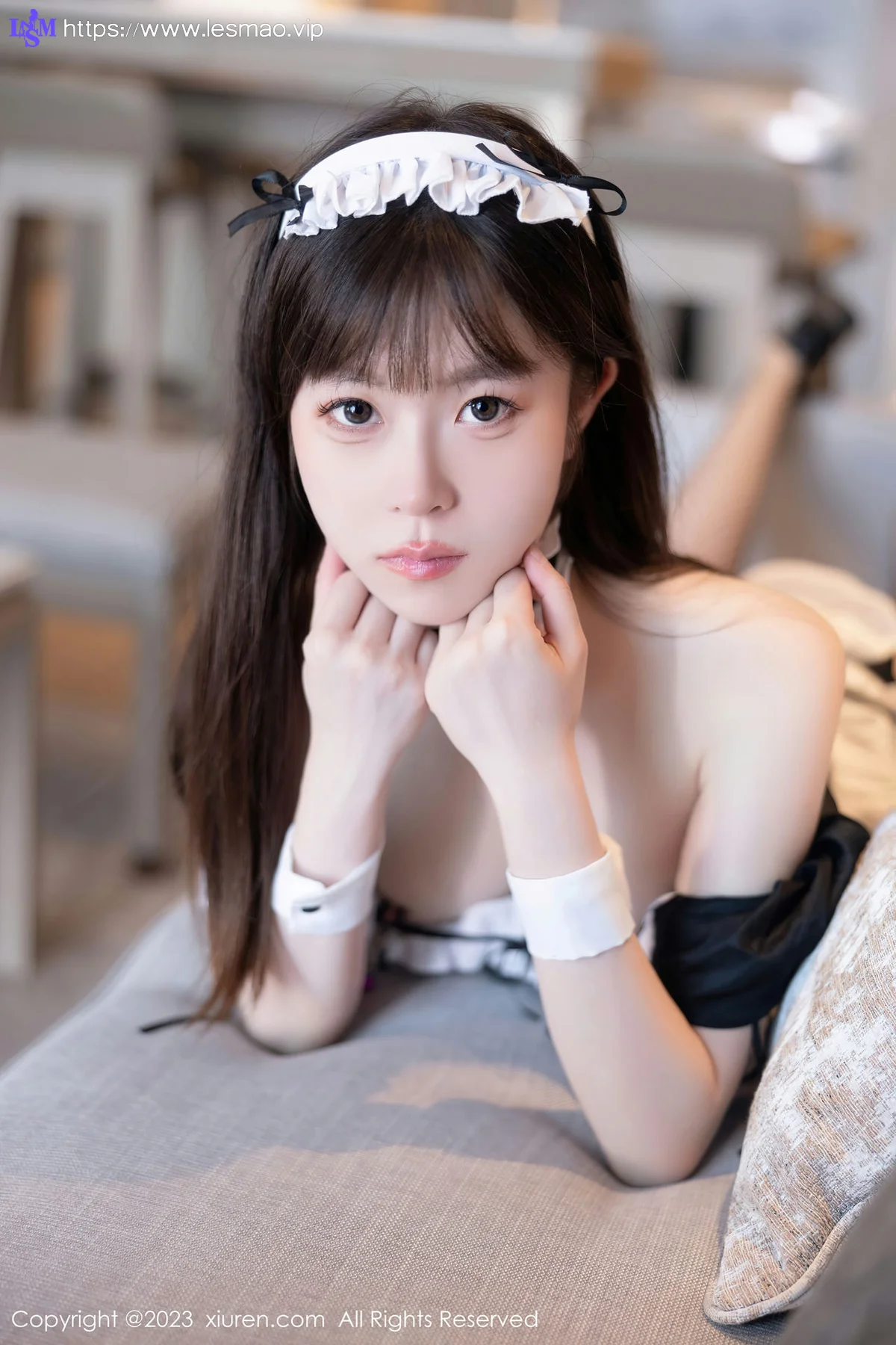 XiuRen 秀人 No.7034 林悠悠 黑色女仆性感写真 - 74