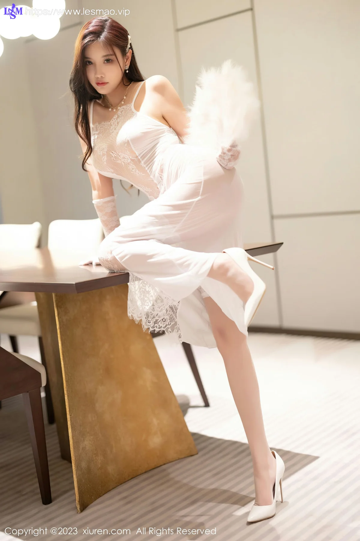 XiuRen 秀人 No.7097 杨晨晨Yome 白色网纱连衣性感写真11 - 29
