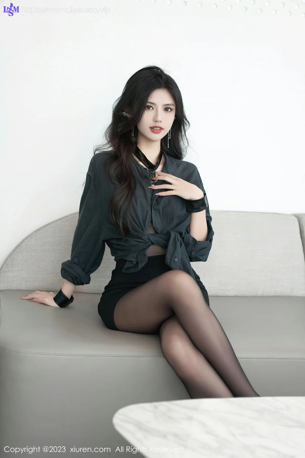 XiuRen 秀人 No.7100 浅浅Danny 黑色情趣性感写真 - 1