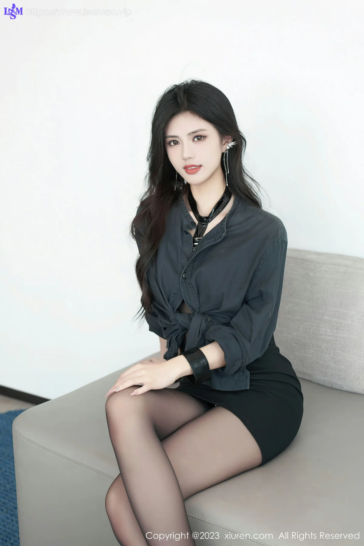 XiuRen 秀人 No.7100 浅浅Danny 黑色情趣性感写真 - 11