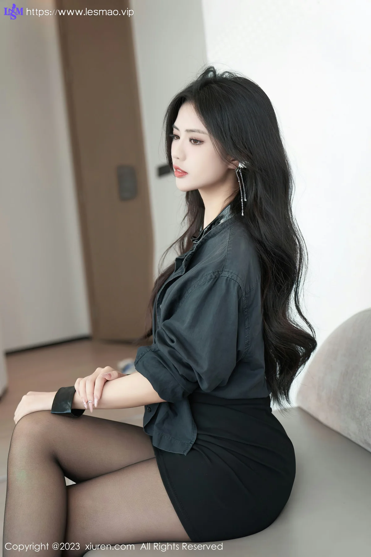 XiuRen 秀人 No.7100 浅浅Danny 黑色情趣性感写真 - 12