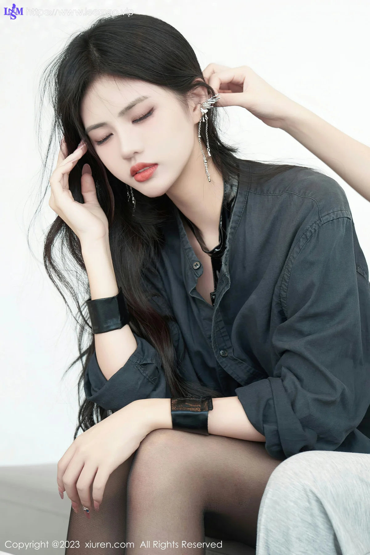 XiuRen 秀人 No.7100 浅浅Danny 黑色情趣性感写真 - 24