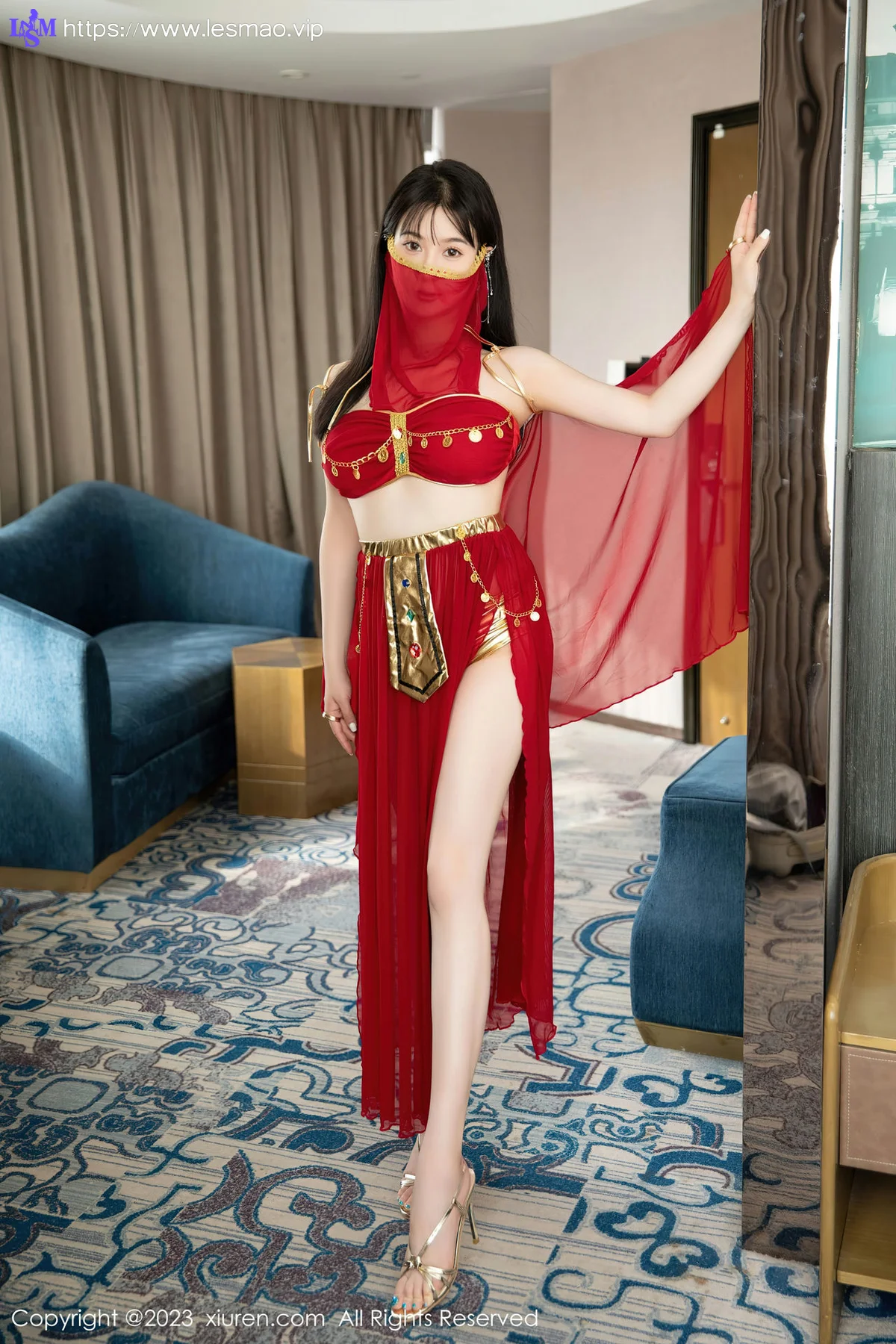 XiuRen 秀人 No.7103 柚琪Rich 红色西域舞服性感写真 - 7