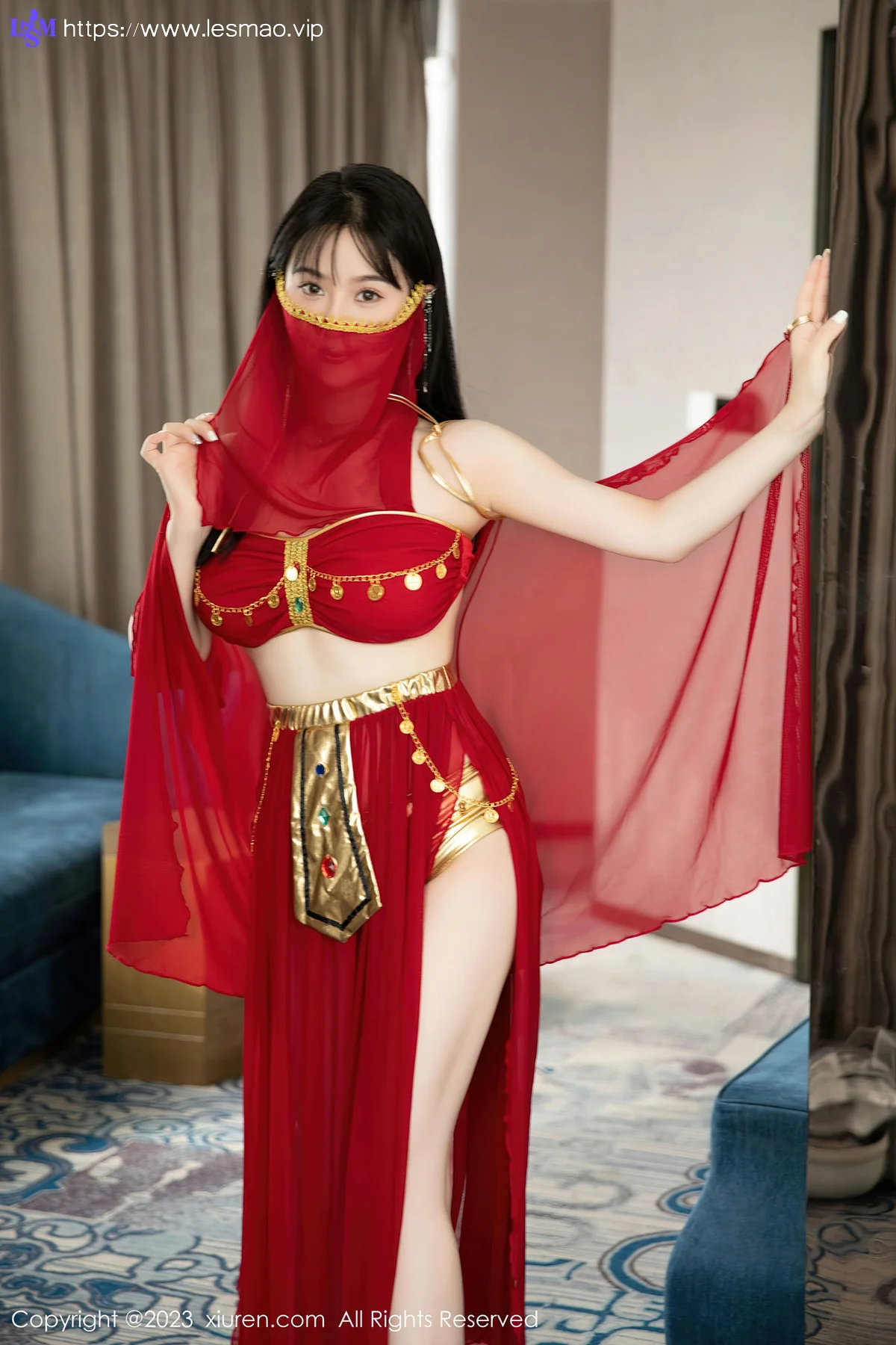 XiuRen 秀人 No.7103 柚琪Rich 红色西域舞服性感写真 - 8