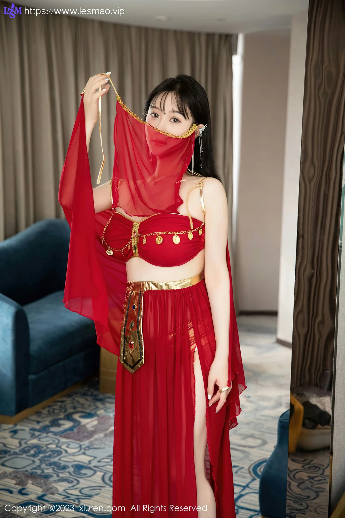 XiuRen 秀人 No.7103 柚琪Rich 红色西域舞服性感写真 - 13