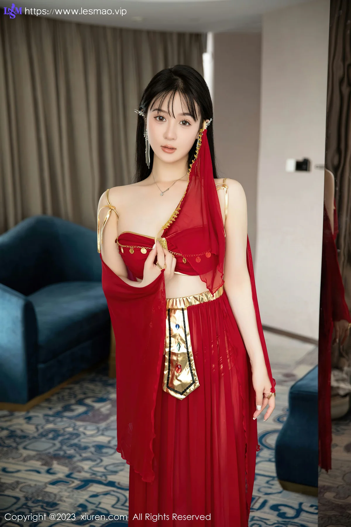XiuRen 秀人 No.7103 柚琪Rich 红色西域舞服性感写真 - 15