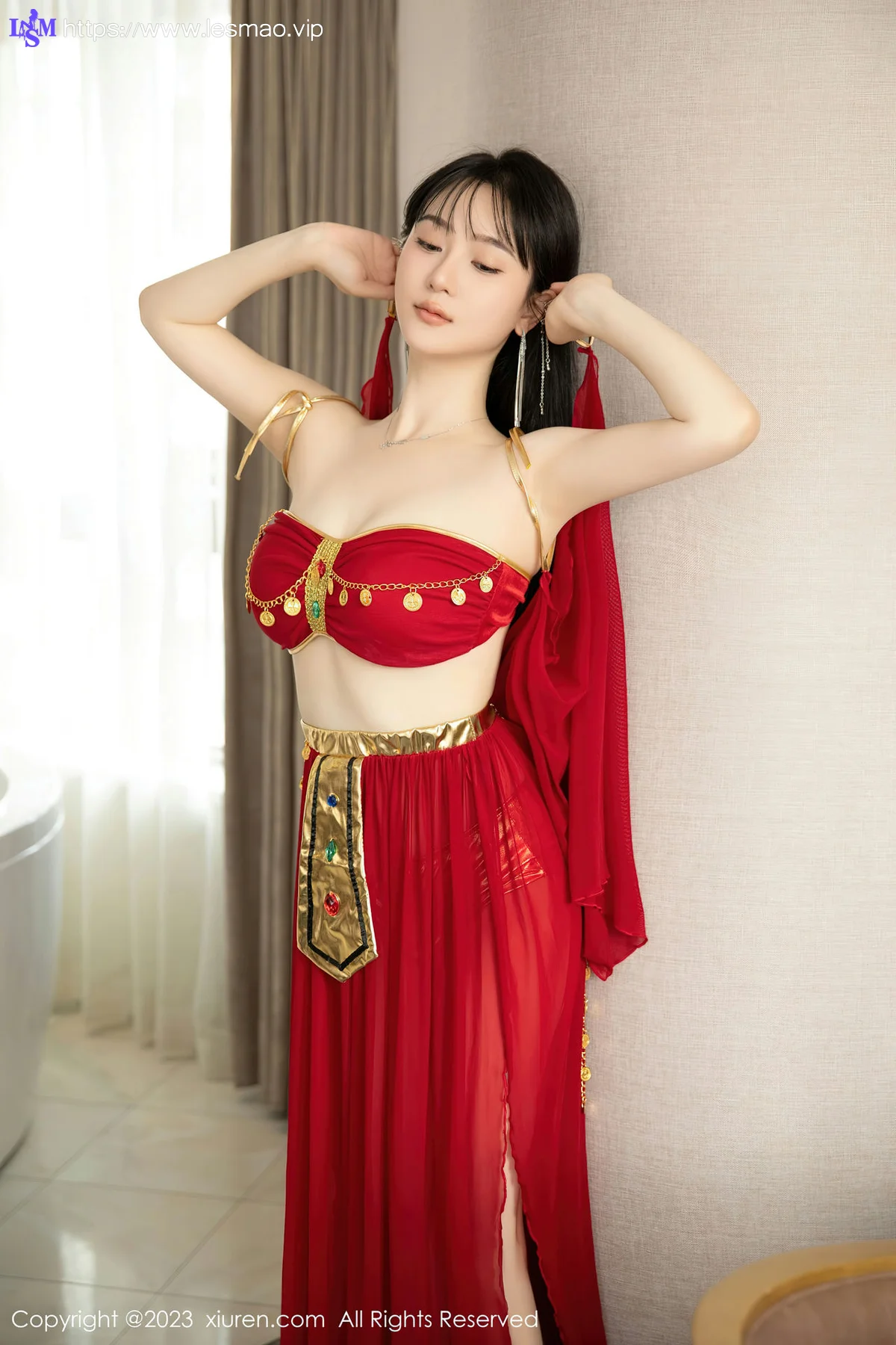 XiuRen 秀人 No.7103 柚琪Rich 红色西域舞服性感写真 - 40