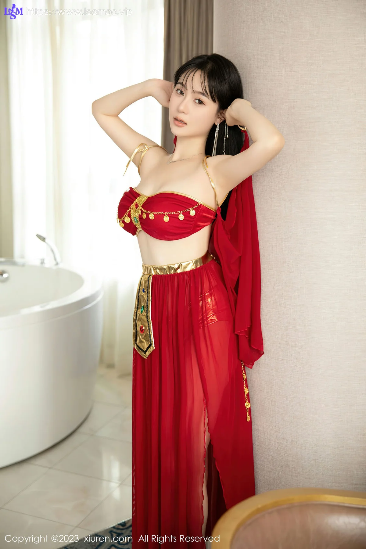 XiuRen 秀人 No.7103 柚琪Rich 红色西域舞服性感写真 - 41
