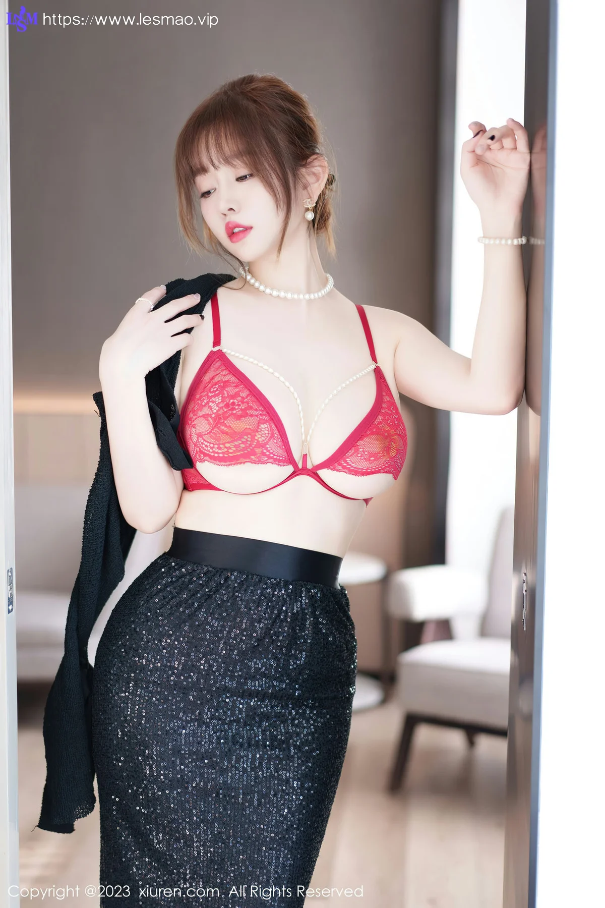 XiuRen 秀人 No.7156  王雨纯 红色蕾丝内衣性感写真1 - 14