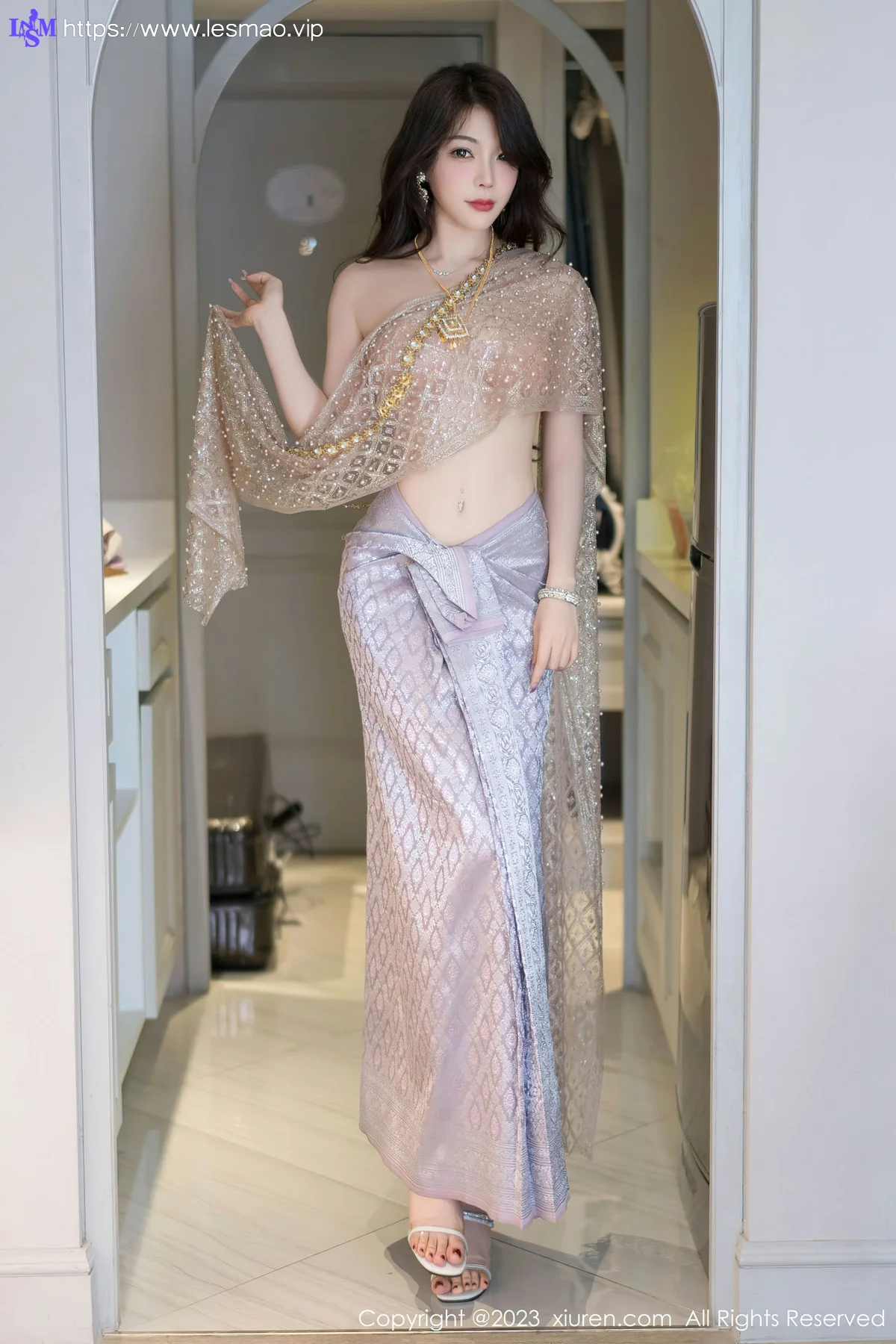 XiuRen 秀人 No.7164  徐莉芝Booty 灰色长裙性感写真1 - 11
