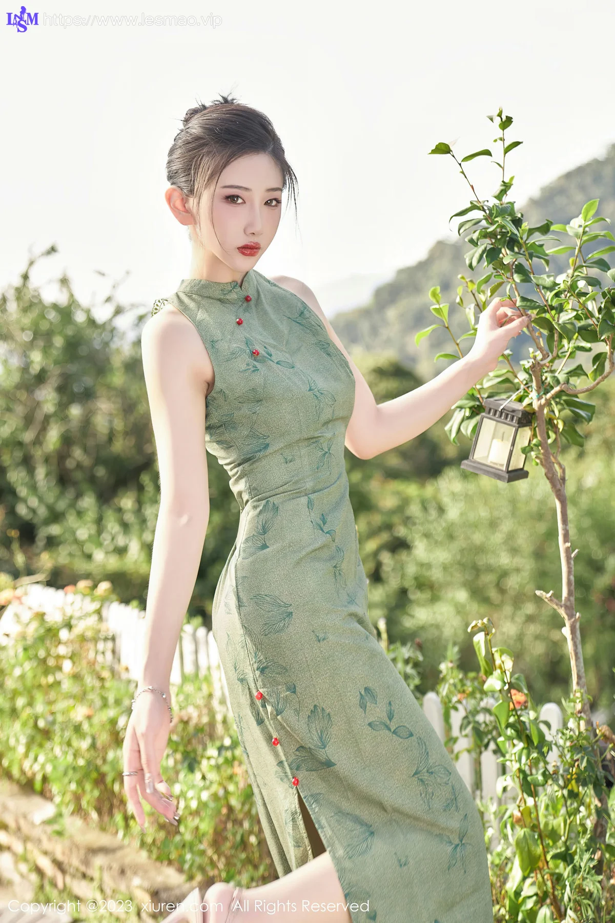 XiuRen 秀人 No.7181  沈青黛 翠绿色旗袍性感写真1 - 12