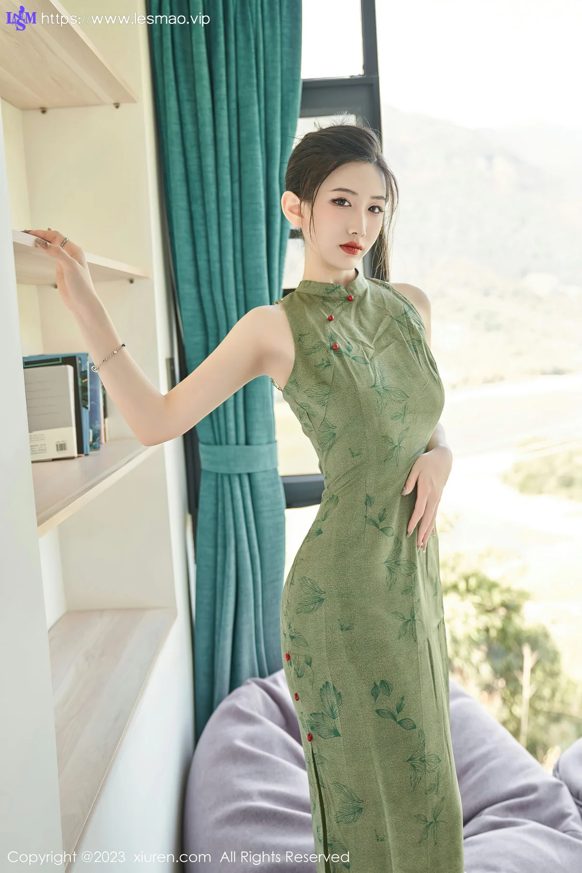 XiuRen 秀人 No.7181  沈青黛 翠绿色旗袍性感写真1 - 31