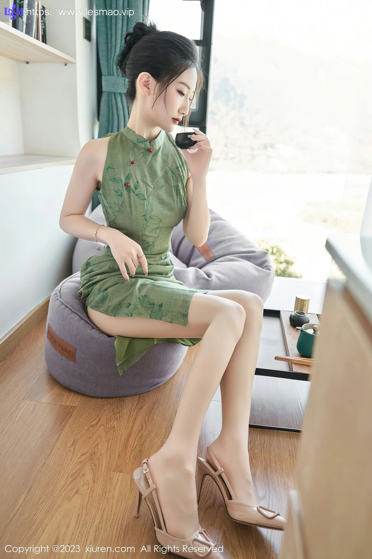 XiuRen 秀人 No.7181  沈青黛 翠绿色旗袍性感写真1 - 44