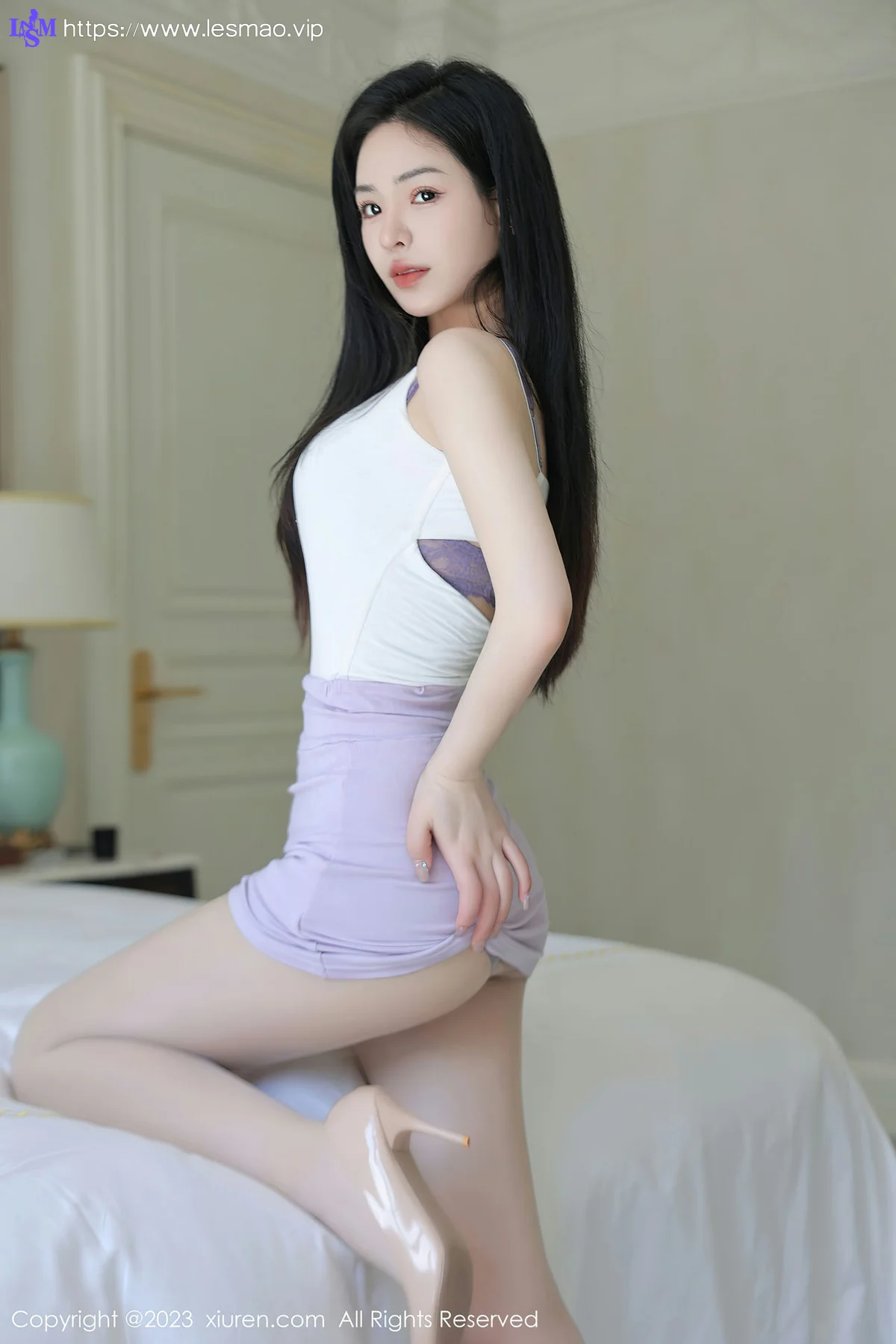 XiuRen 秀人 No.7227  米粒子 紫色内衣性感写真 - 14