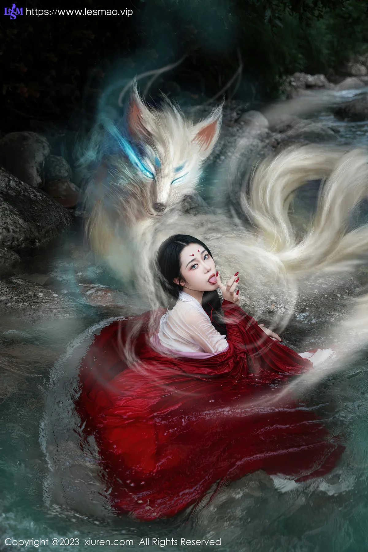XiuRen 秀人 No.7295  严利娅Yuliya 户外诱惑红色古装性感写真 - 89