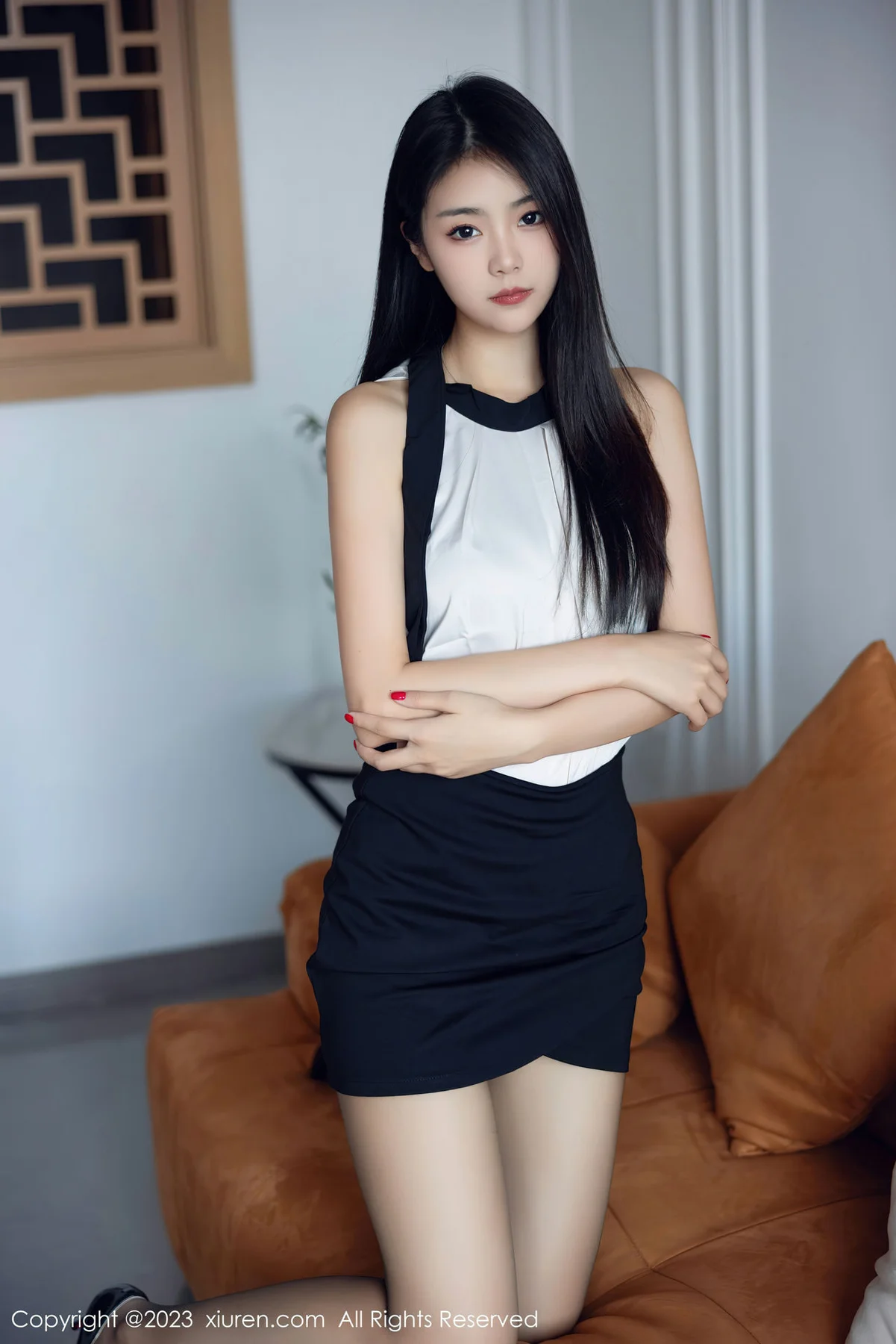 XiuRen 秀人 No.7342  可樂Vicky 拼色连衣短裙性感写真22 - 24