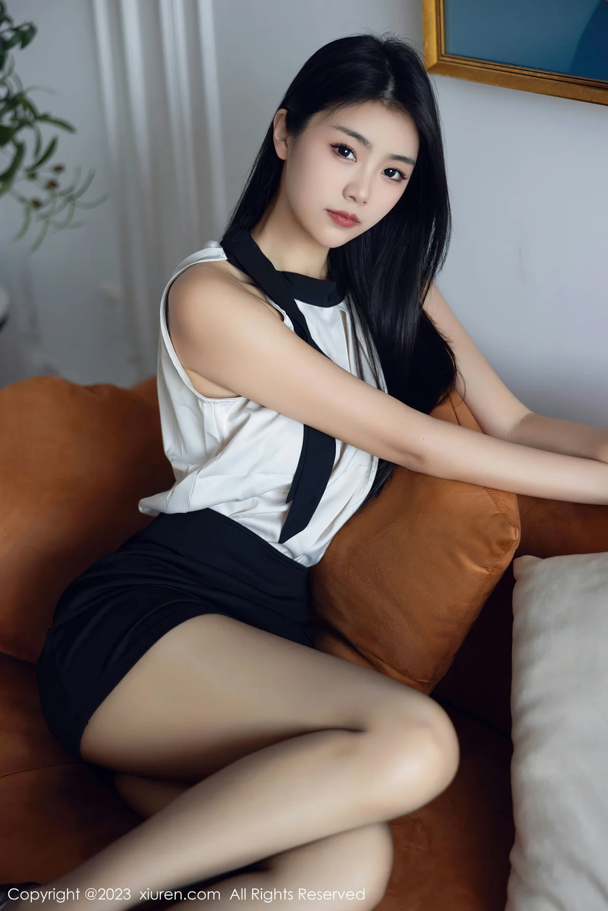 XiuRen 秀人 No.7342  可樂Vicky 拼色连衣短裙性感写真22 - 27