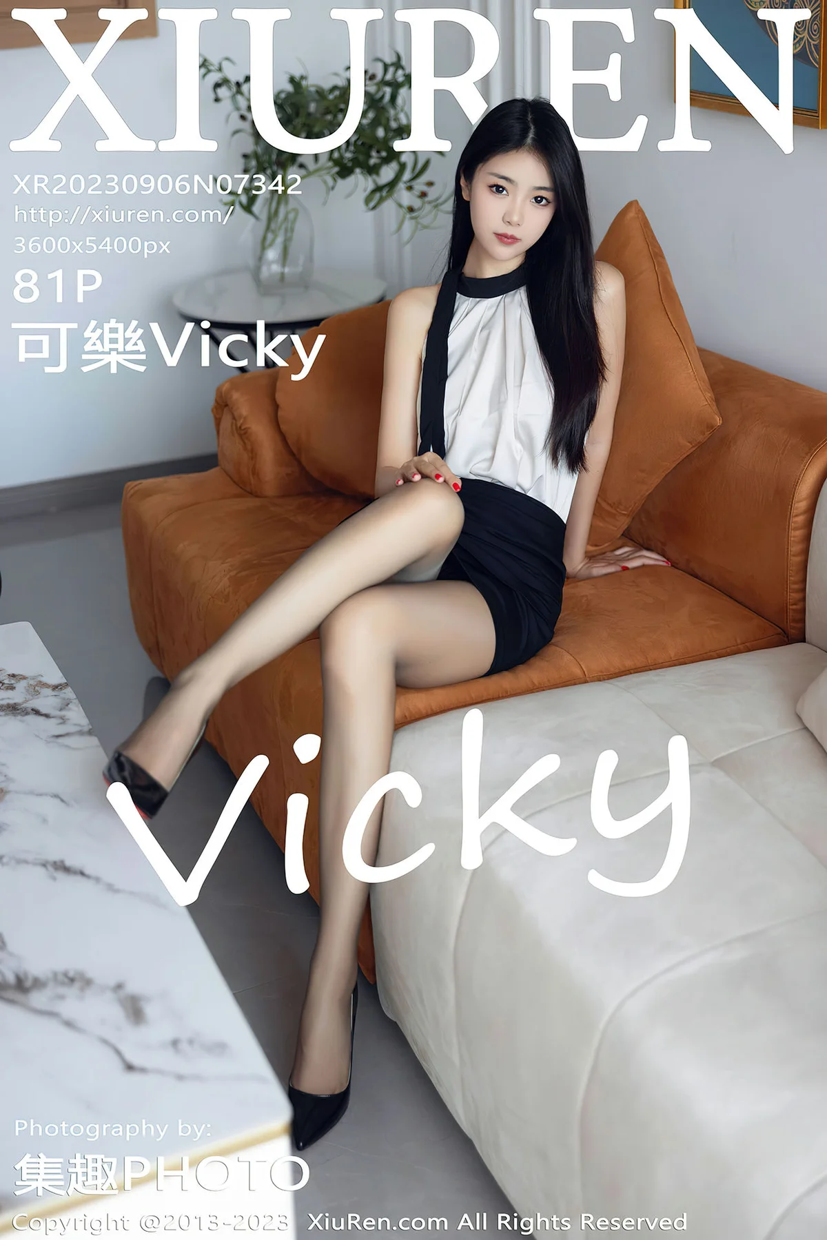 XiuRen 秀人 No.7342  可樂Vicky 拼色连衣短裙性感写真22 - 82