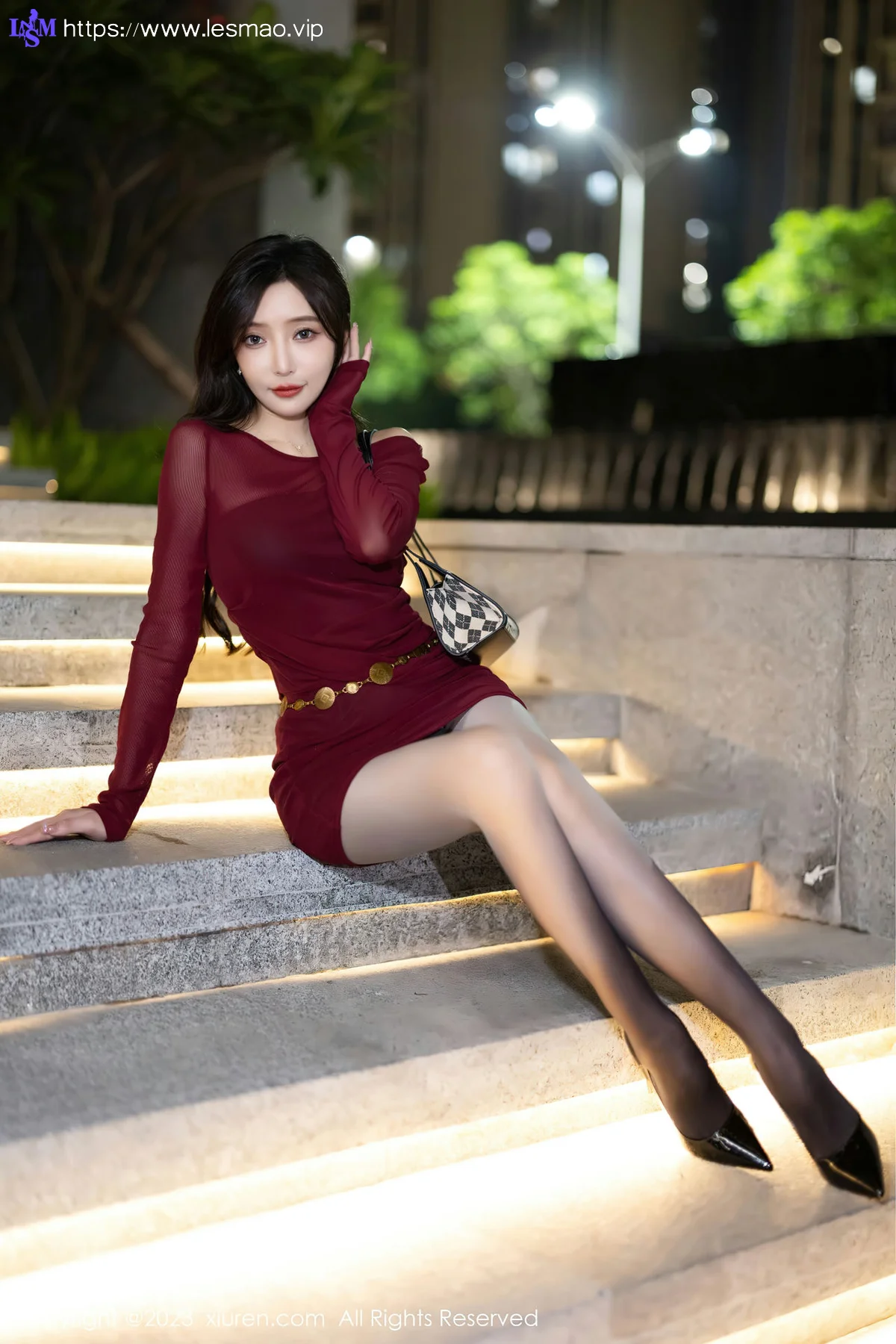 XiuRen 秀人 No.7400  王馨瑶yanni 黑色情趣内衣安吉旅拍1 - 13