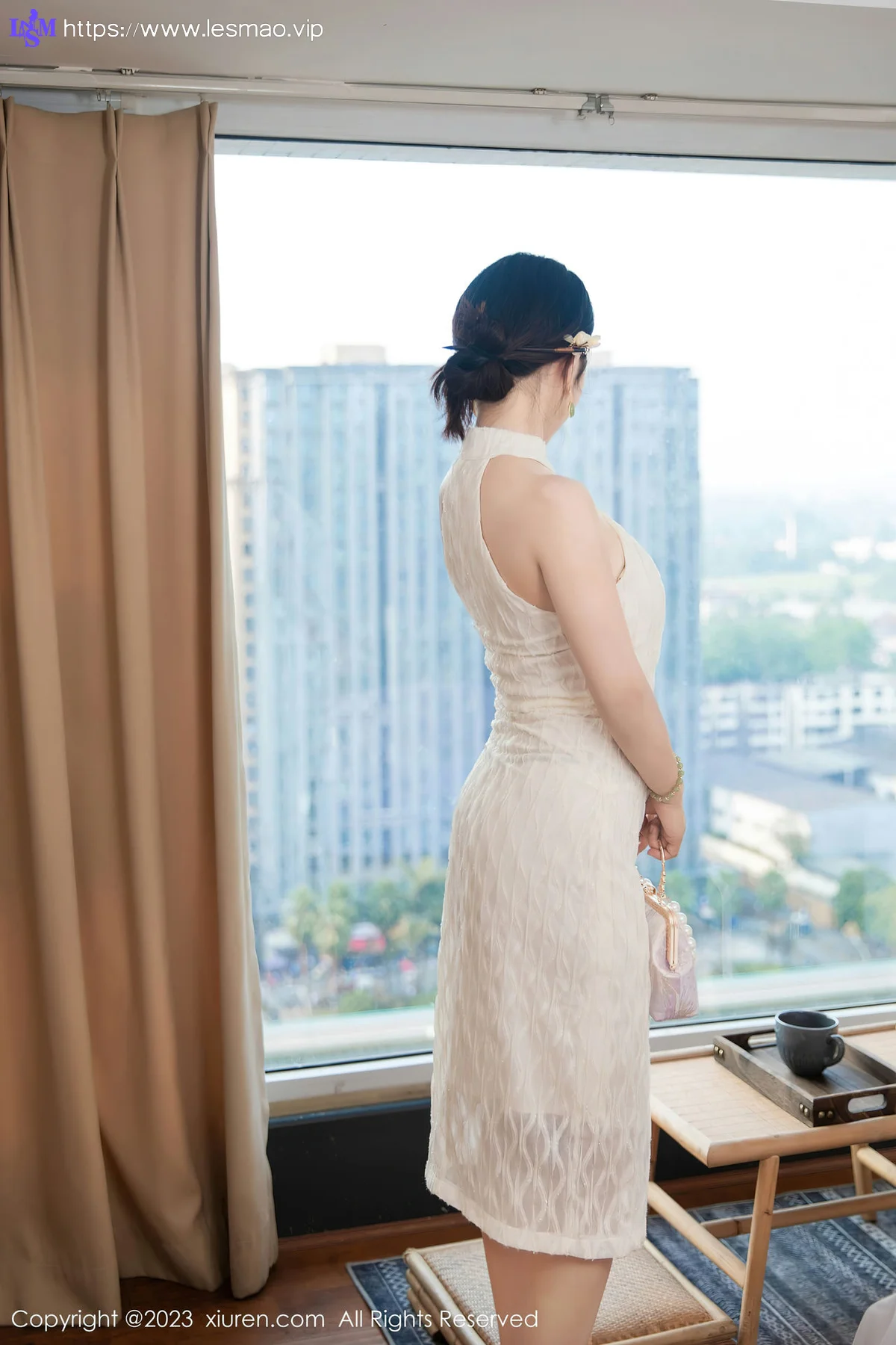 XiuRen 秀人 No.7435  严利娅Yuliya 白色旗袍性感写真 - 31