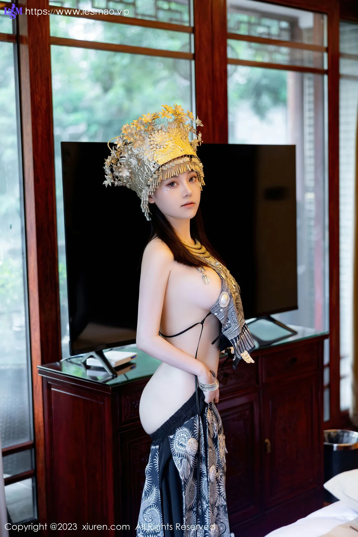 XiuRen 秀人 No.7448  豆瓣酱 银饰苗族服饰性感写真111 - 30