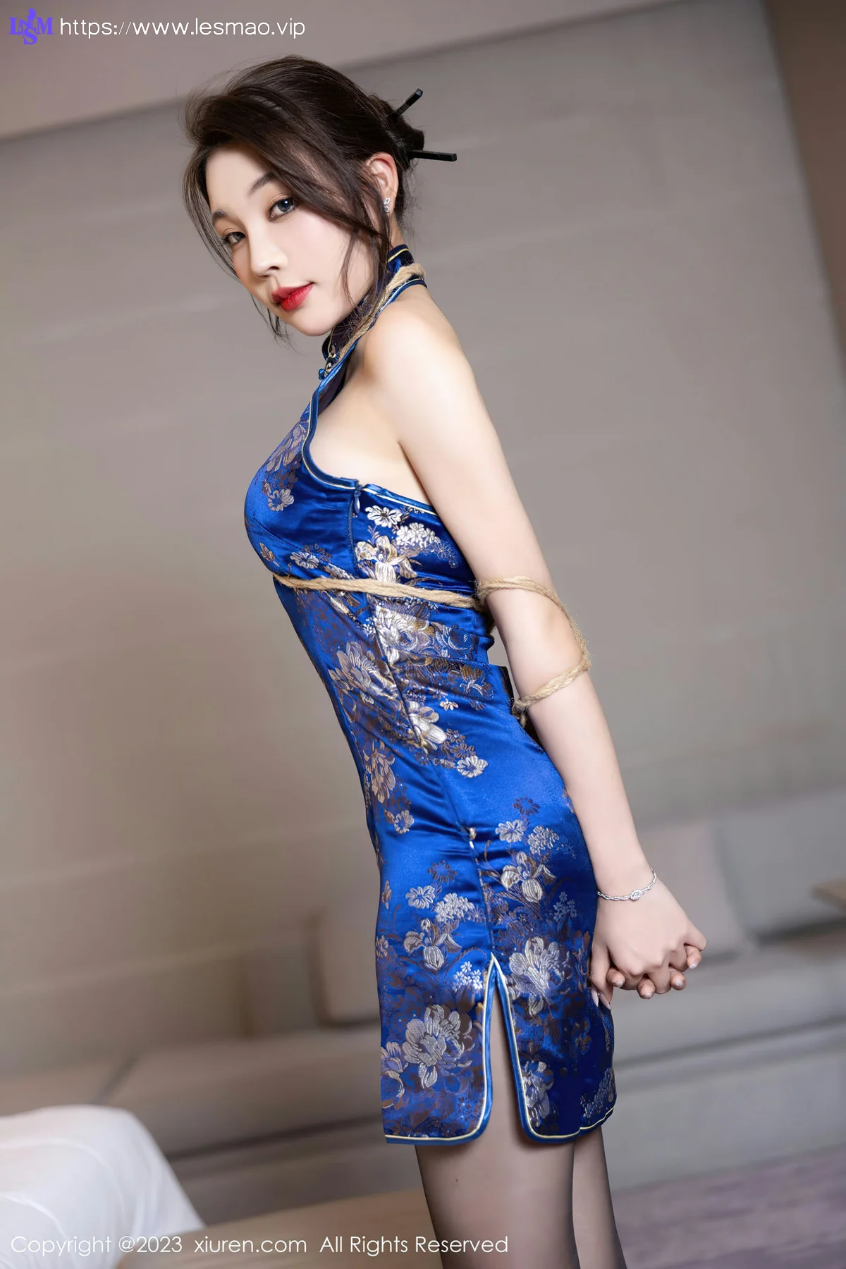 XiuRen 秀人 No.7453  徐莉芝Booty 蓝色旗袍安吉旅拍11 - 35