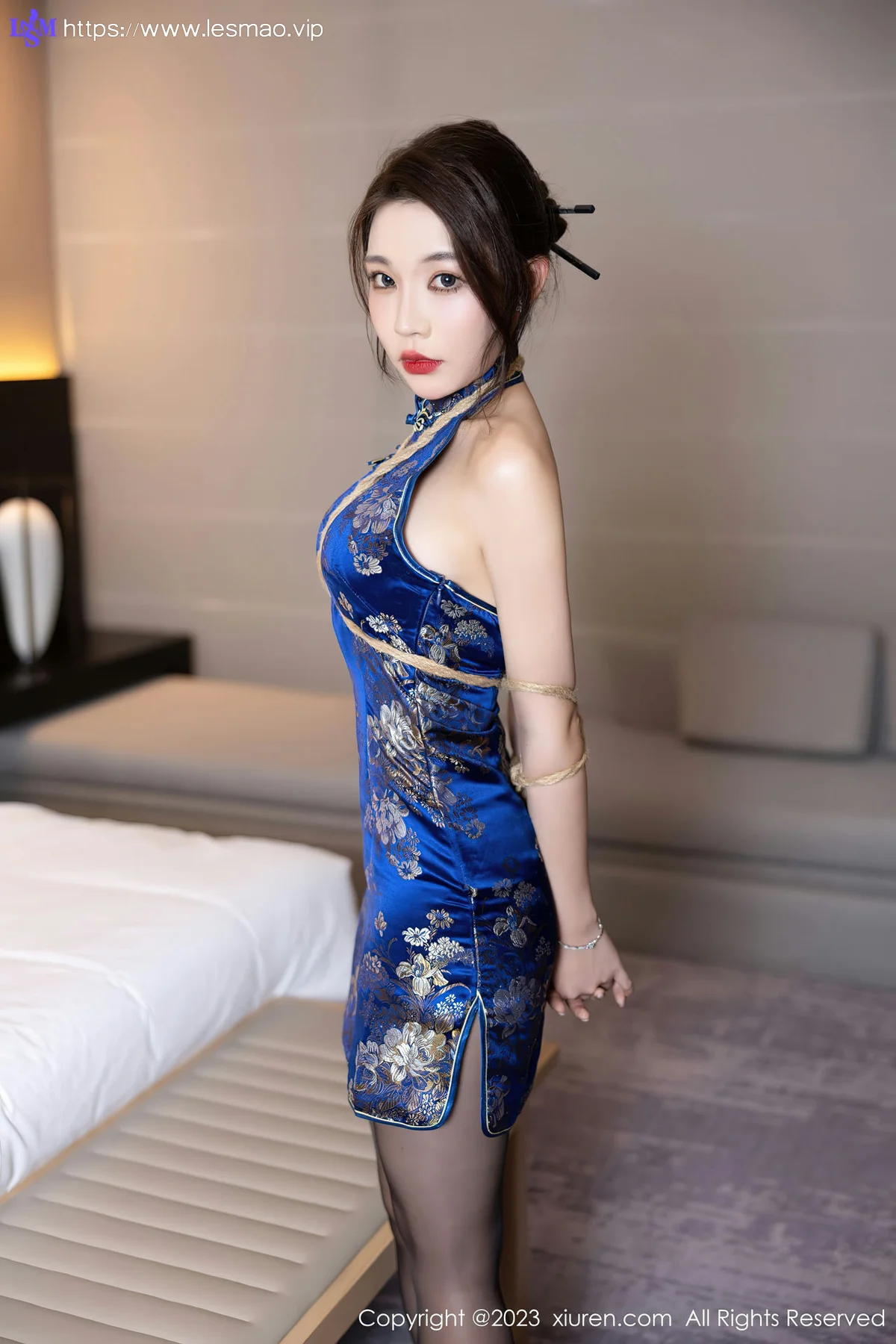 XiuRen 秀人 No.7453  徐莉芝Booty 蓝色旗袍安吉旅拍11 - 38