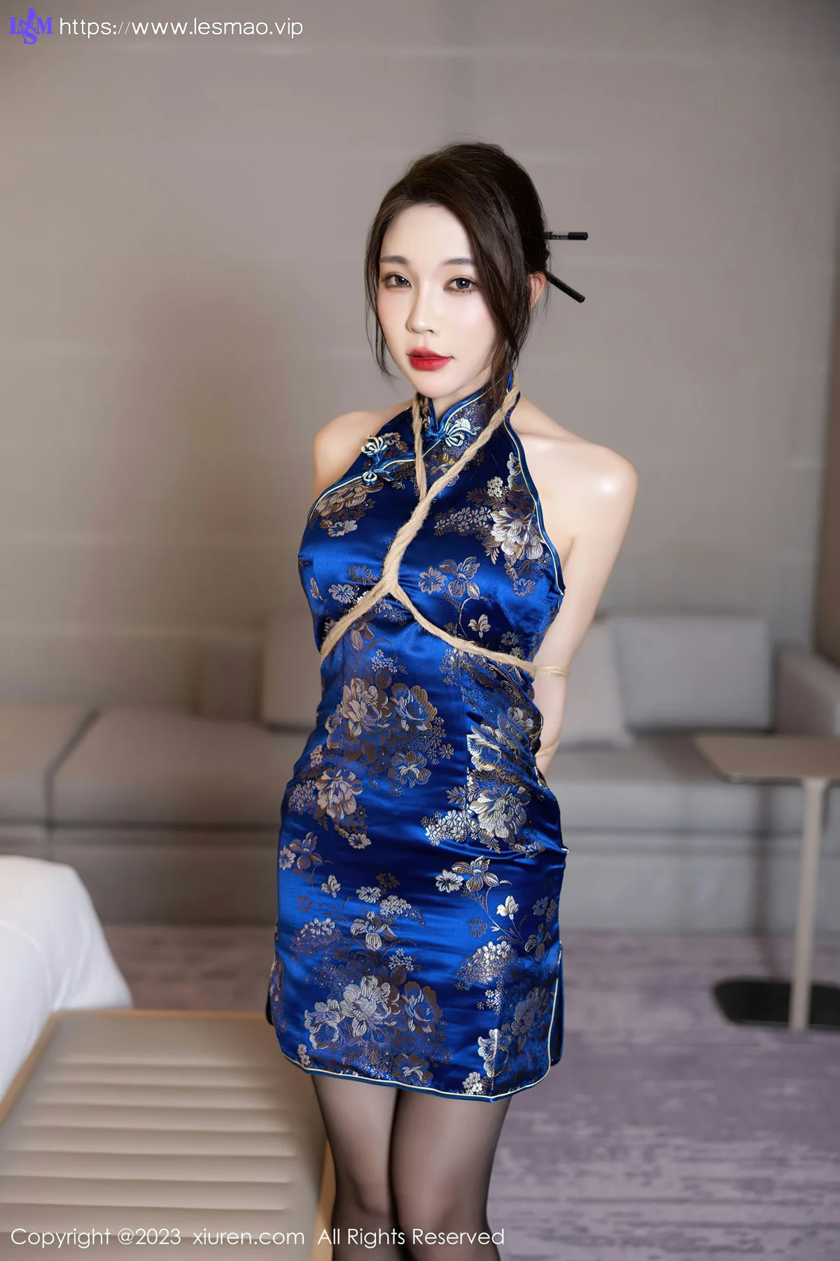 XiuRen 秀人 No.7453  徐莉芝Booty 蓝色旗袍安吉旅拍11 - 39