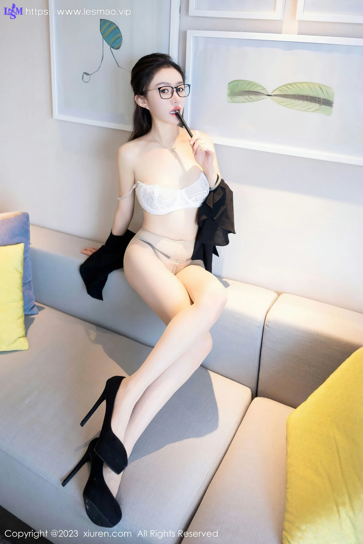XiuRen 秀人 No.7549 唐宁宁 白色蕾丝内衣性感写真33 - 49